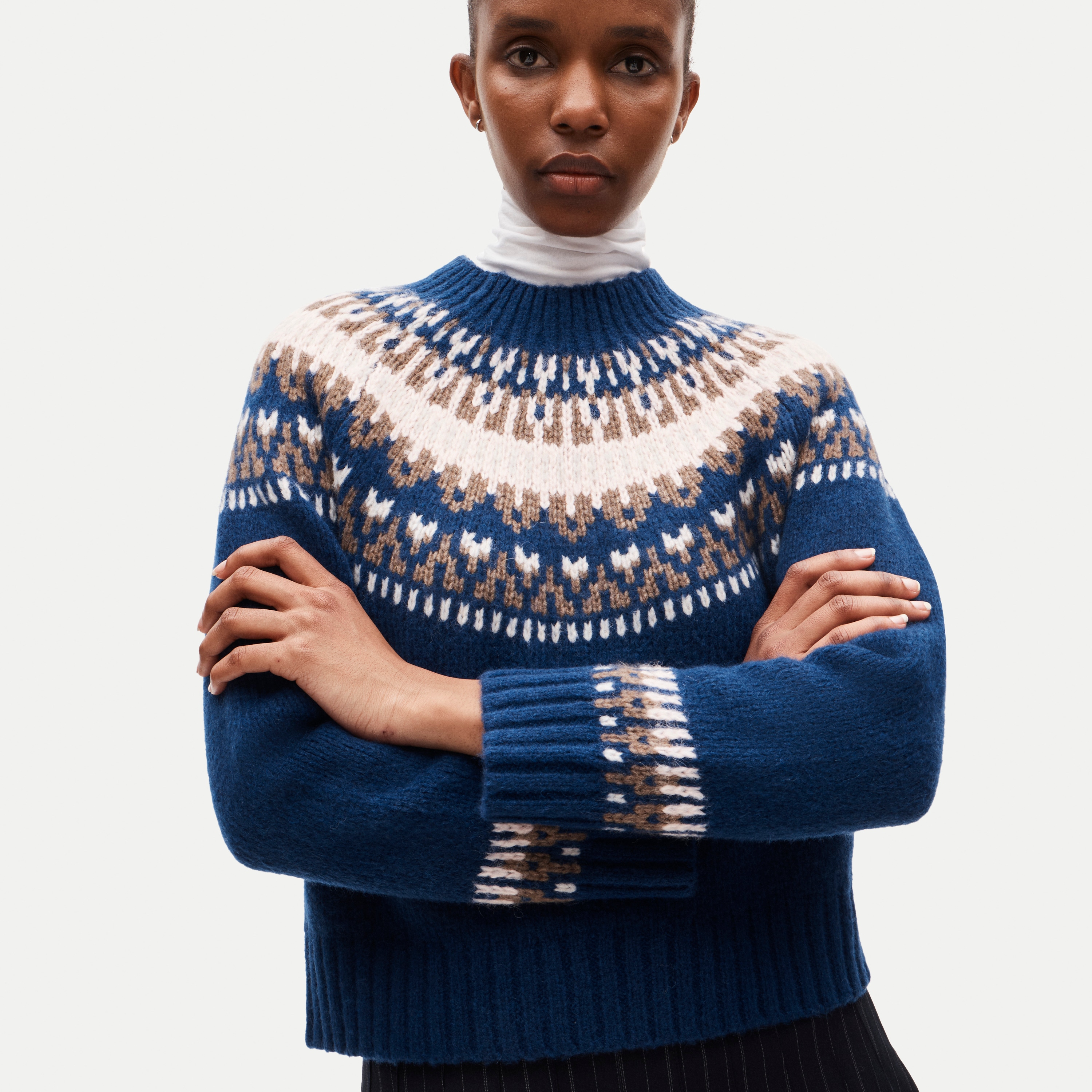 Fair Isle Mockneck Sweater In Alpaca Blend For Women | J.Crew