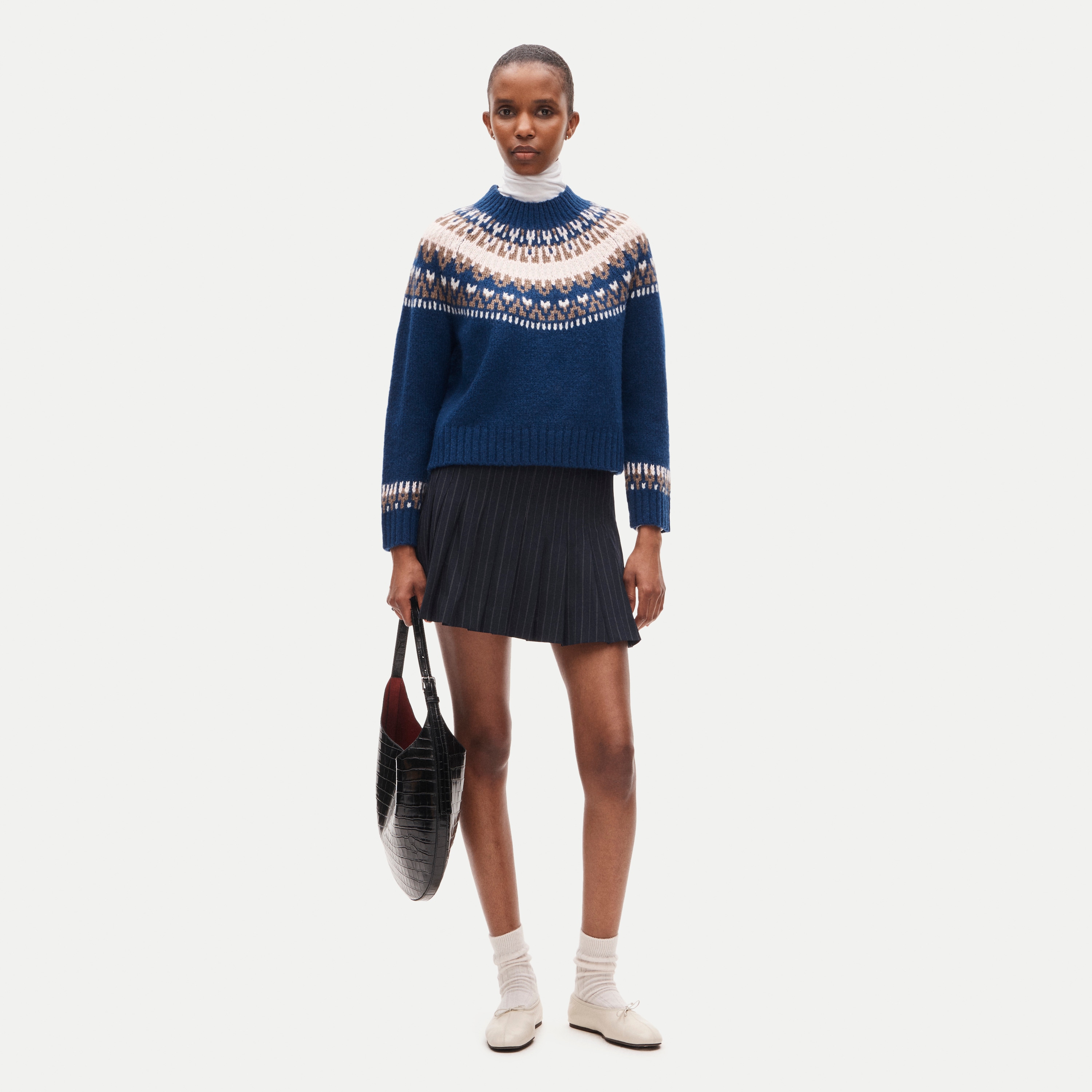 Fair Isle mockneck sweater