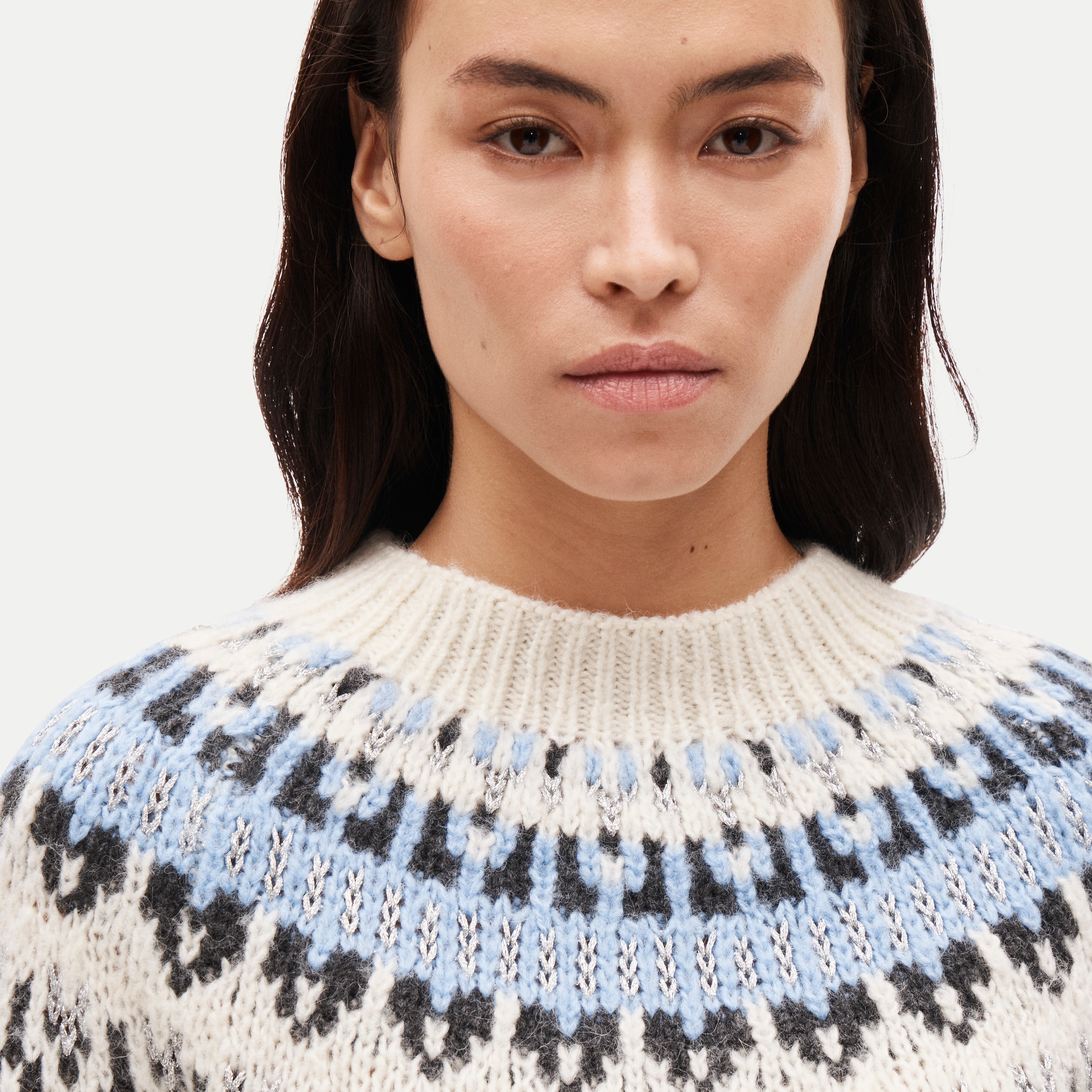 Fair Isle mockneck sweater