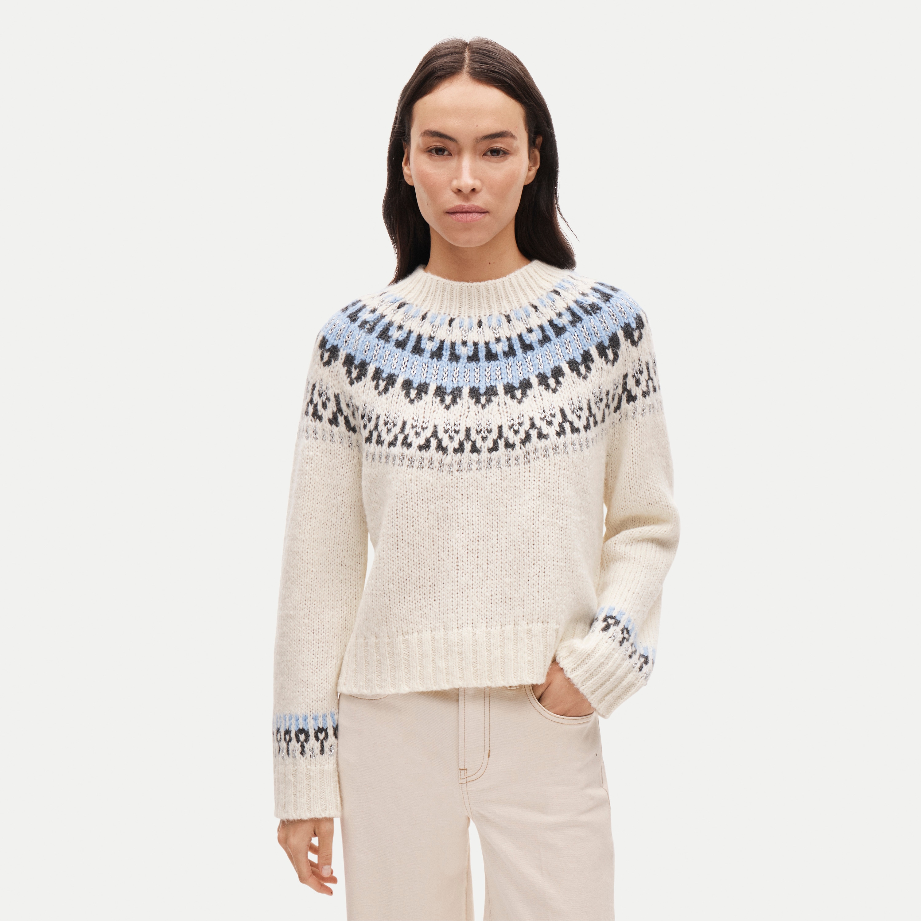 Fair Isle mockneck sweater