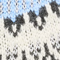 Fair Isle mockneck sweater in metallic wool blend PALE ALLIUM WATERLINES