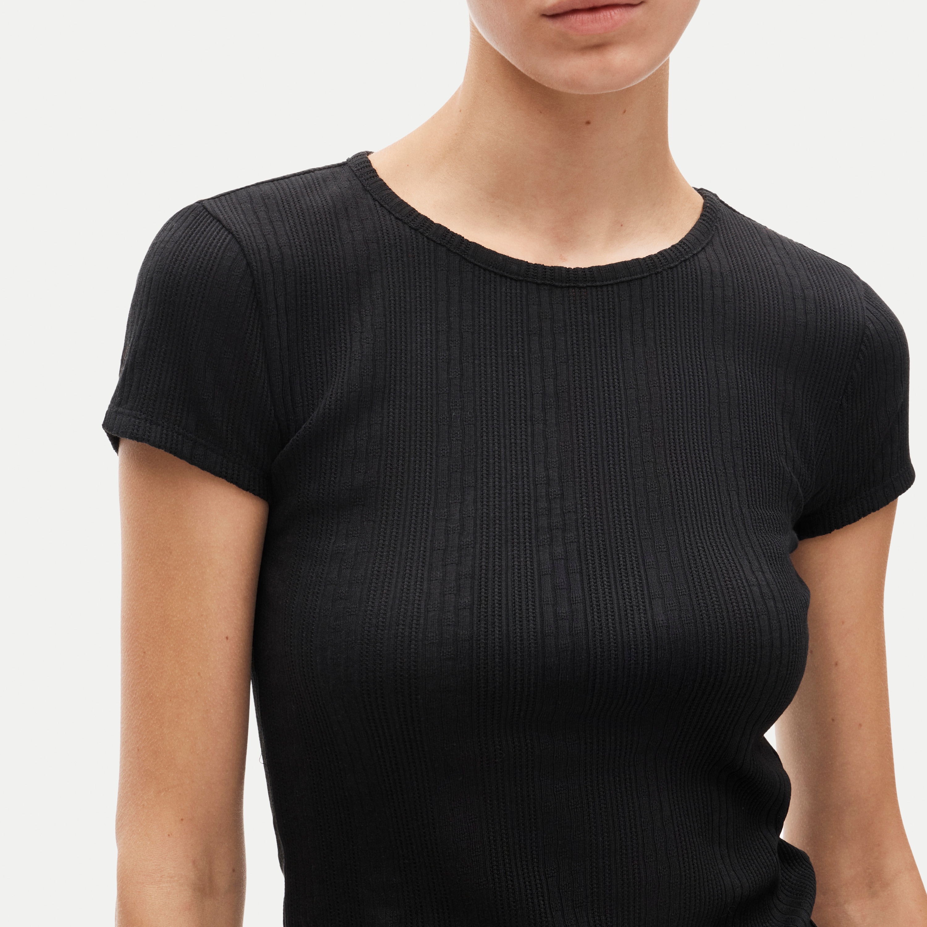 Pointelle crewneck T-shirt - thumbnail 8