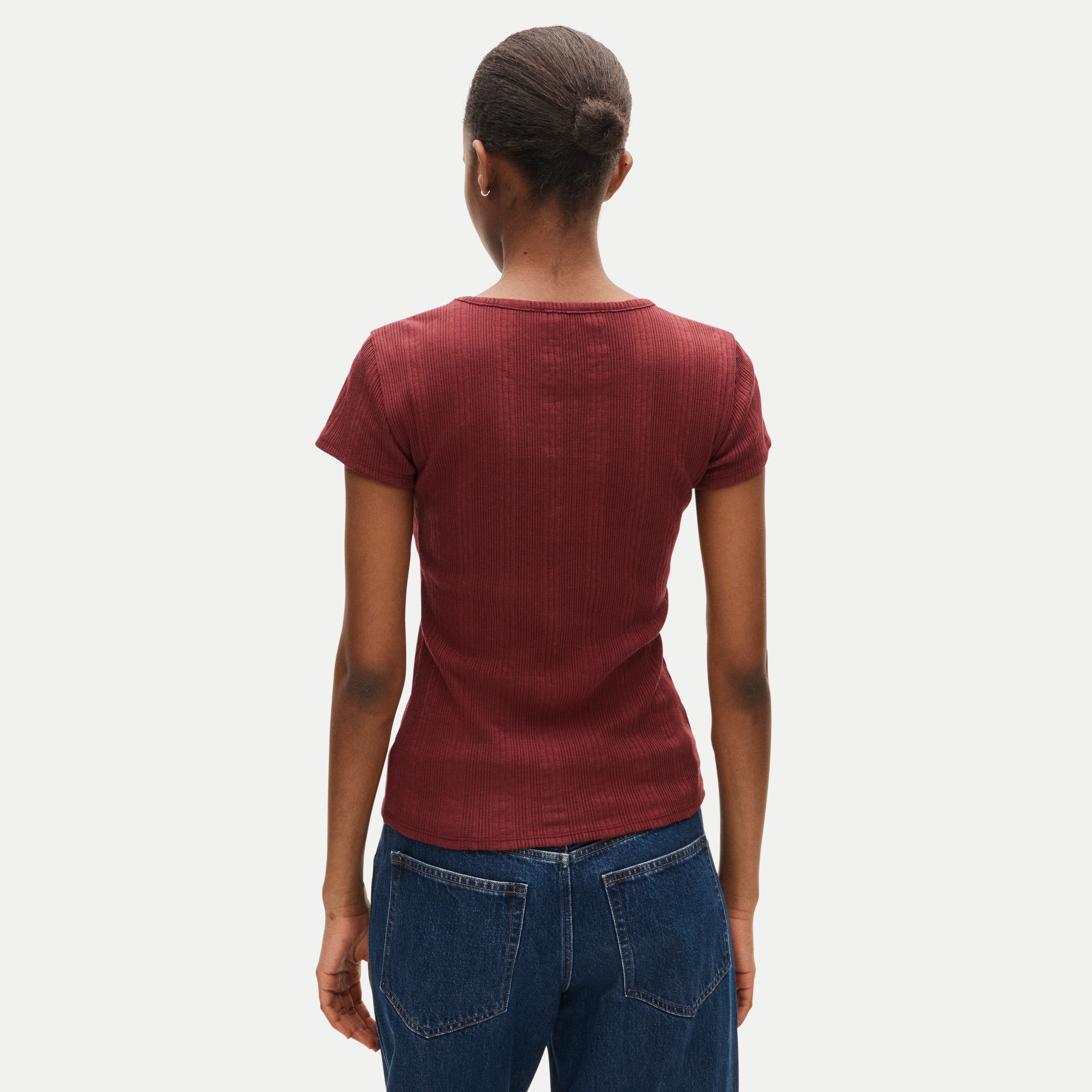 Pointelle crewneck T-shirt