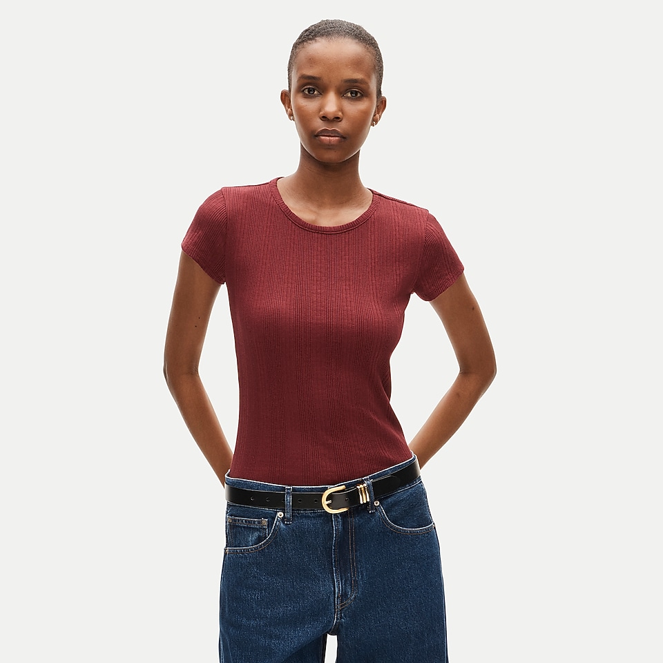 Pointelle crewneck T-shirt by J.Crew