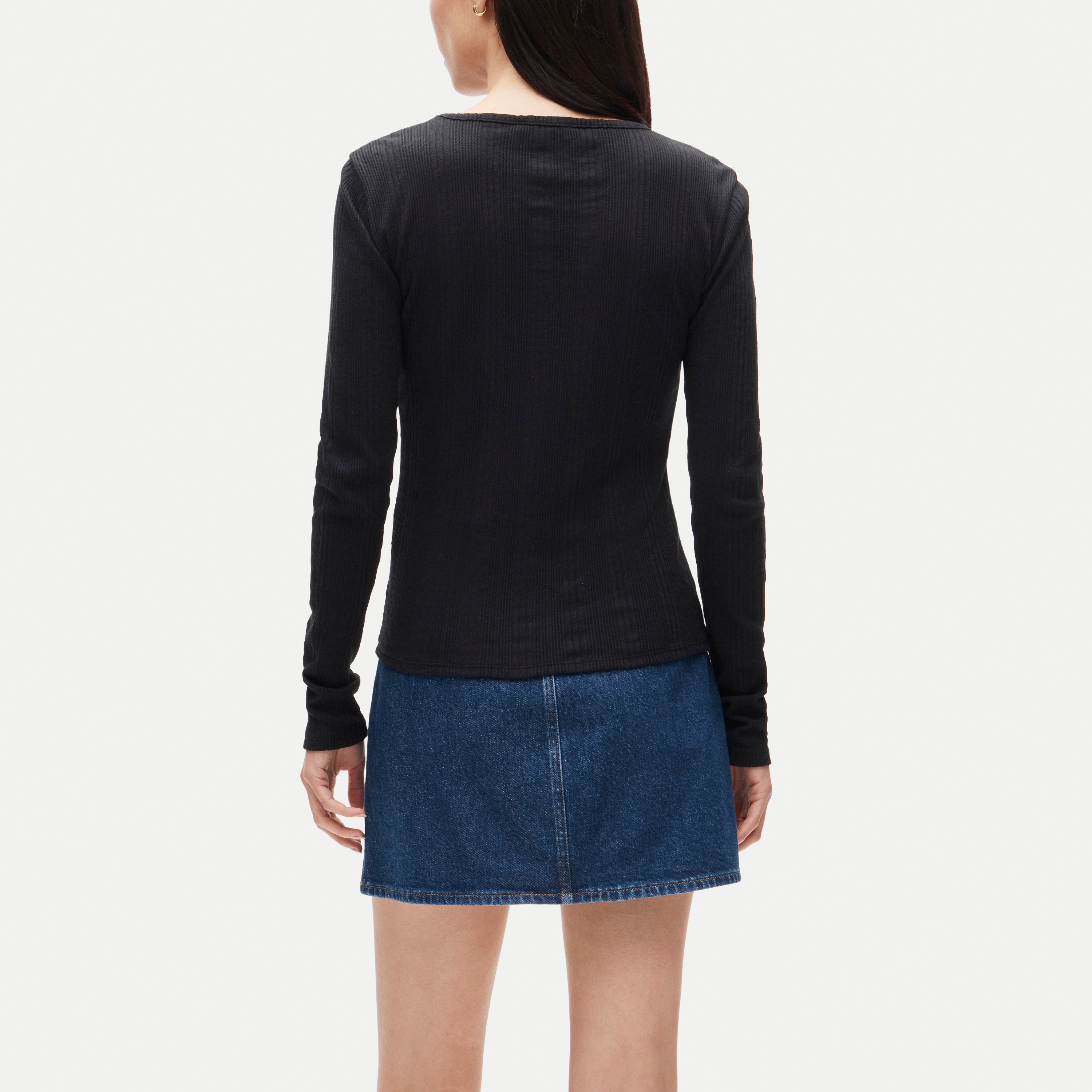 Pointelle long-sleeve T-shirt