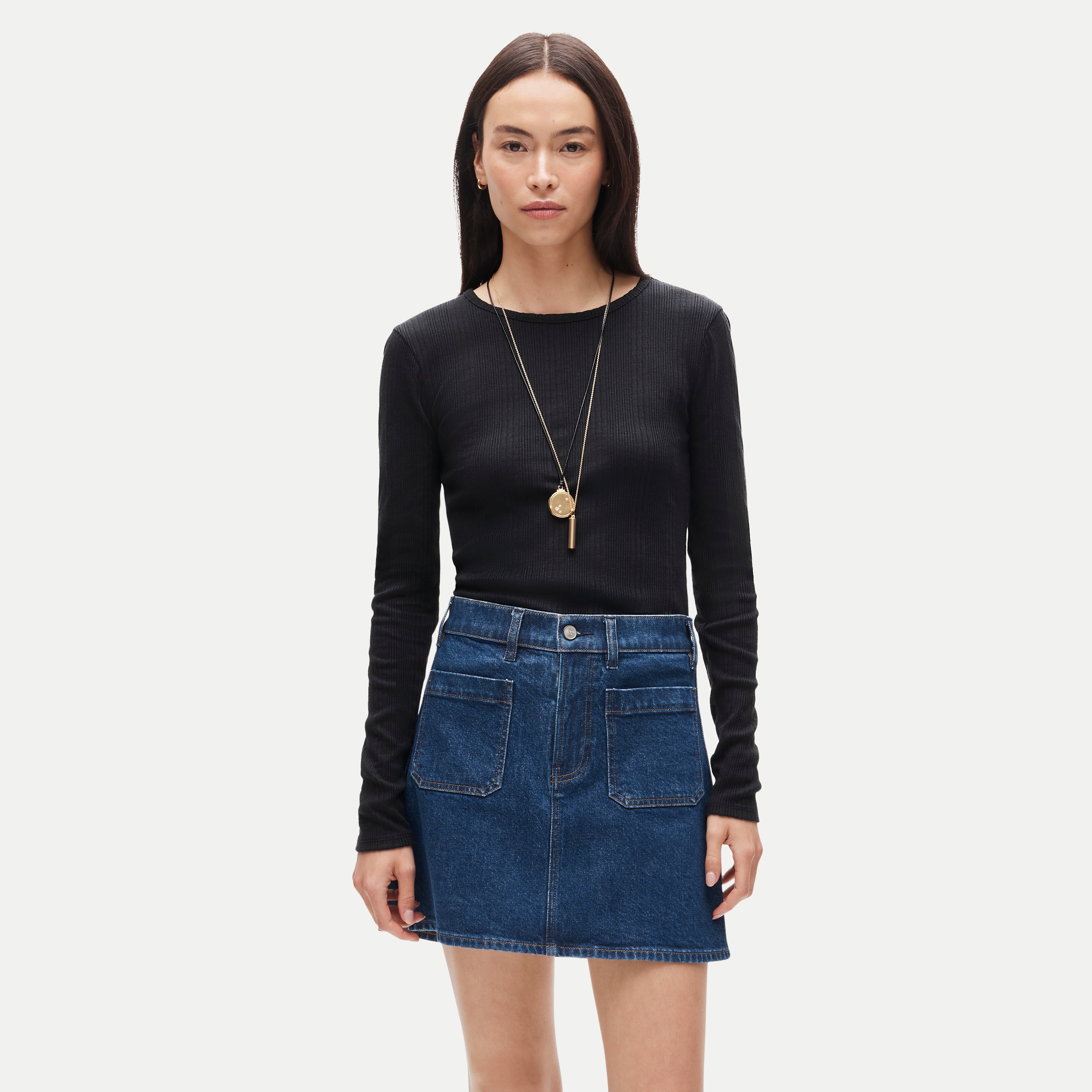 Pointelle long-sleeve T-shirt