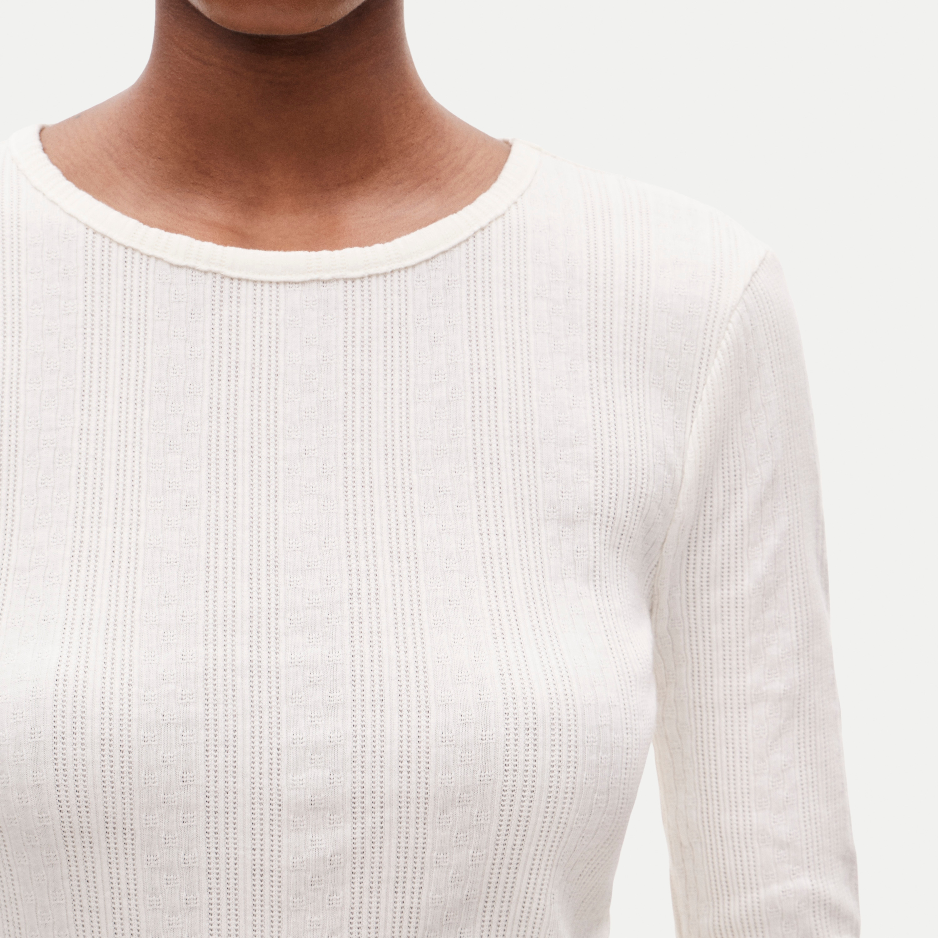 Pointelle long-sleeve T-shirt