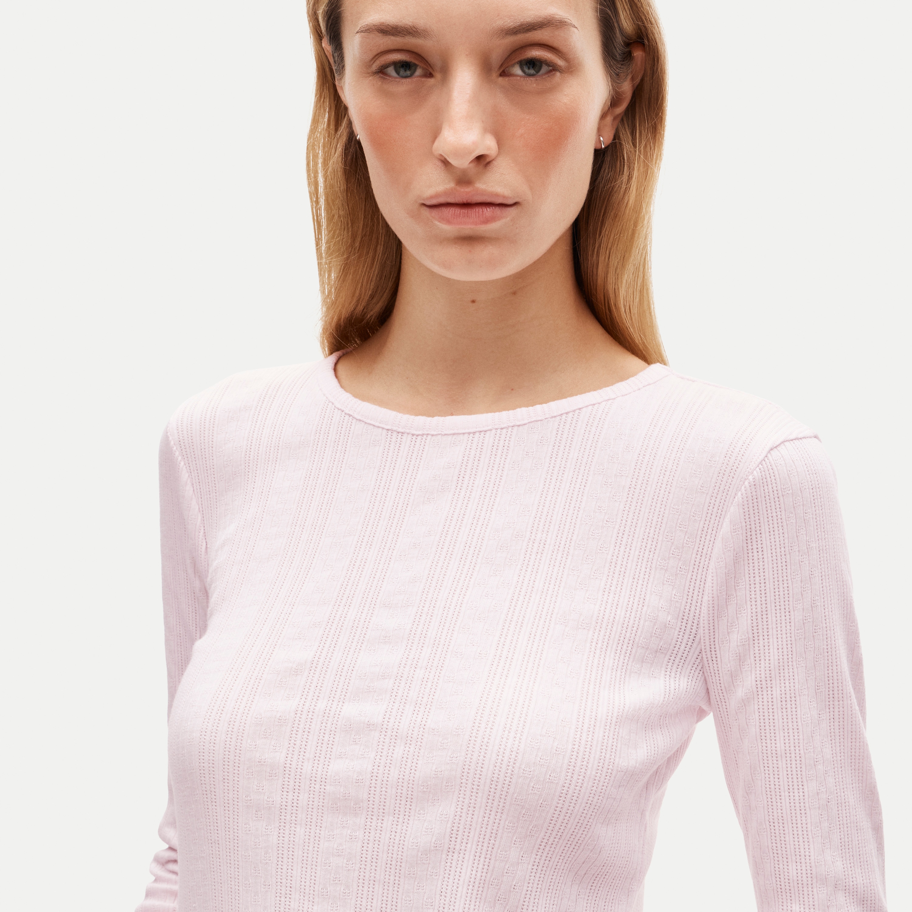 Pointelle long-sleeve T-shirt