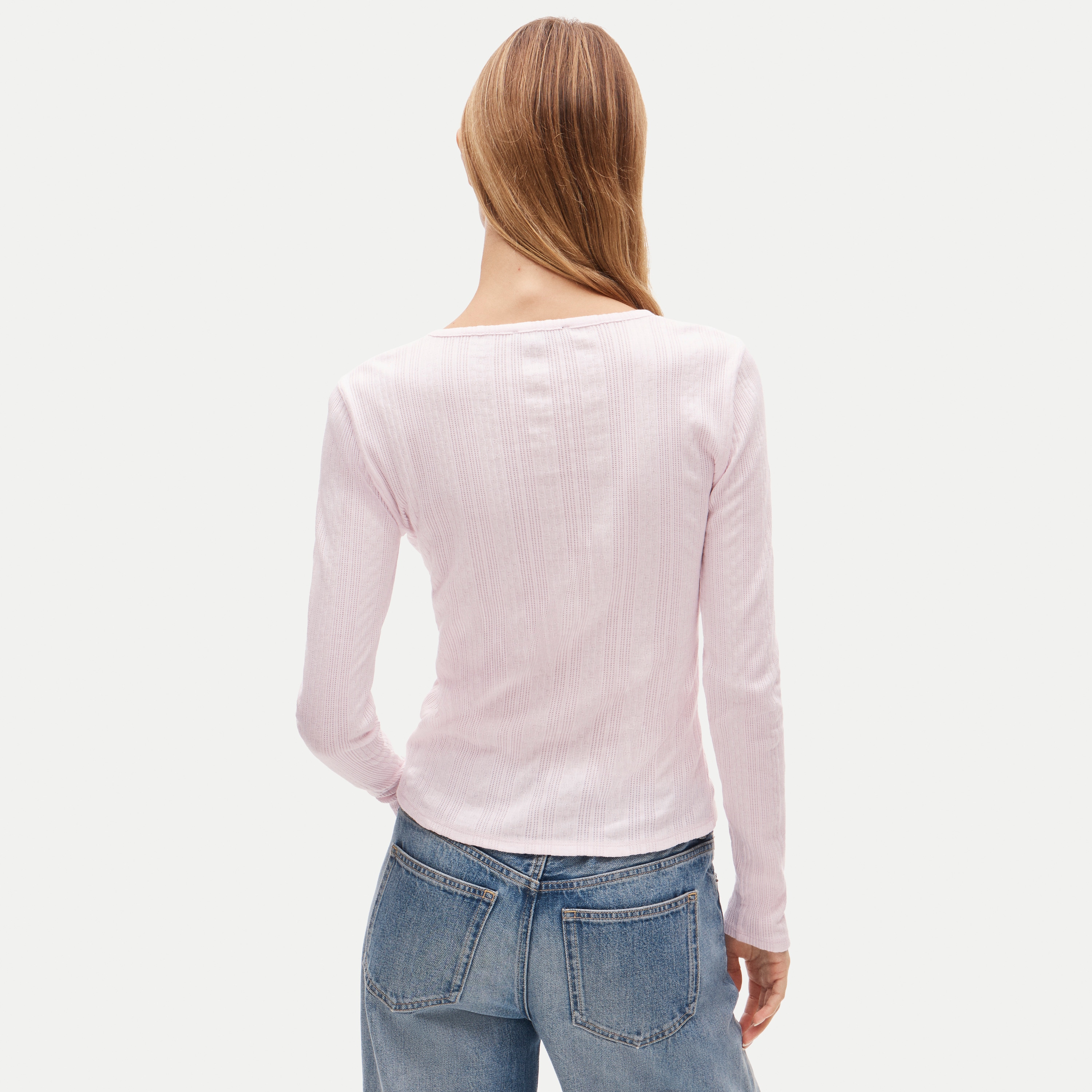 Pointelle long-sleeve T-shirt