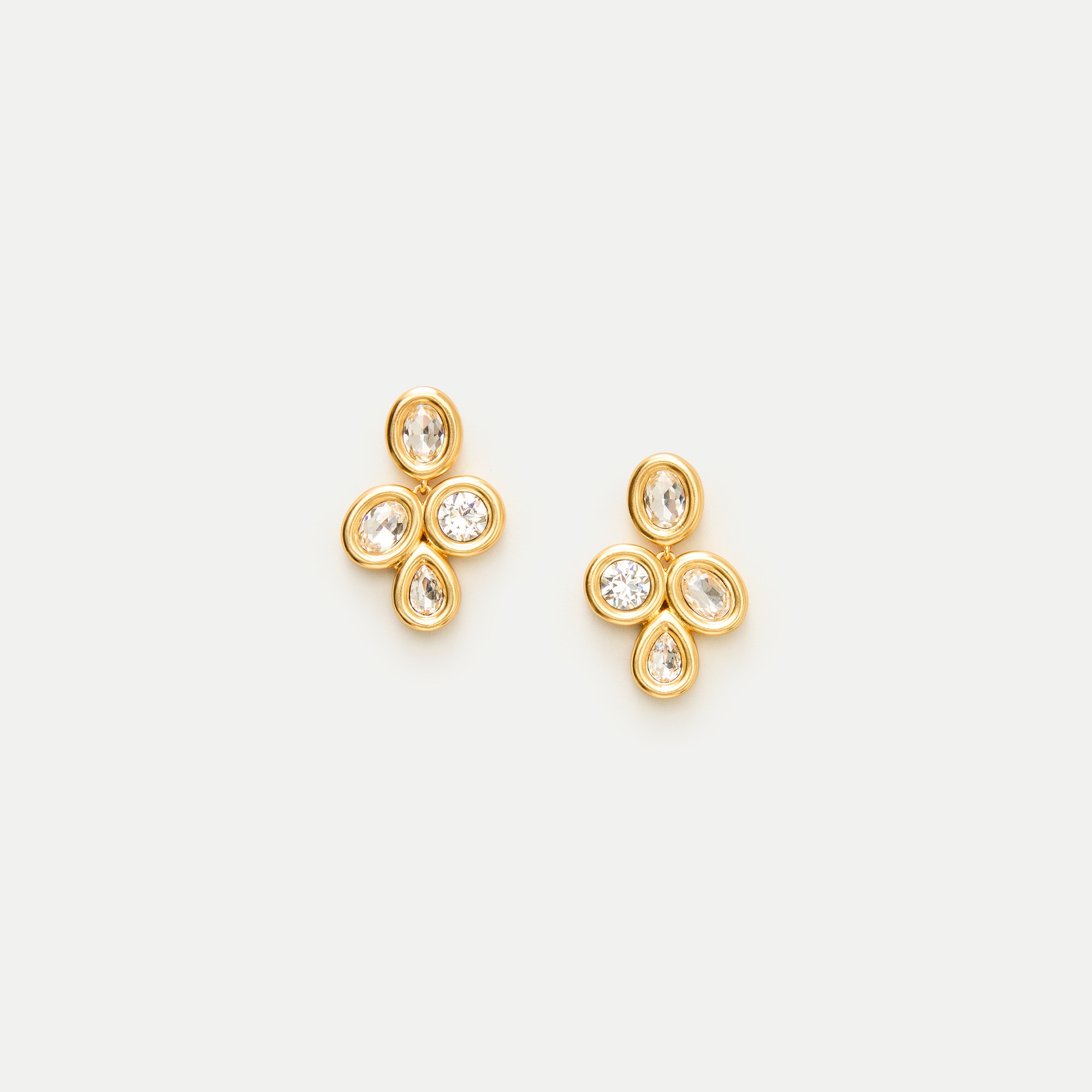Bezel drop earrings