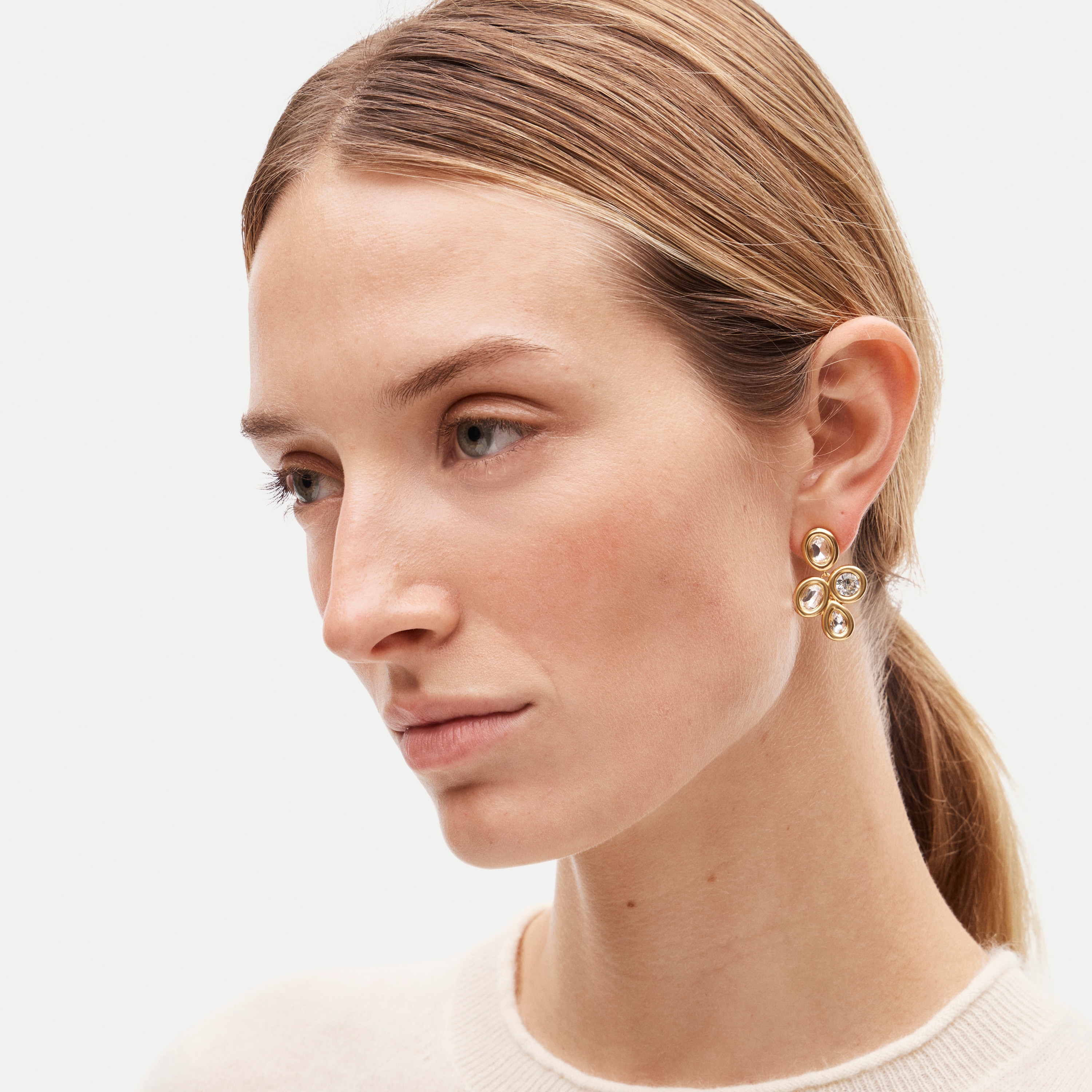 Bezel drop earrings