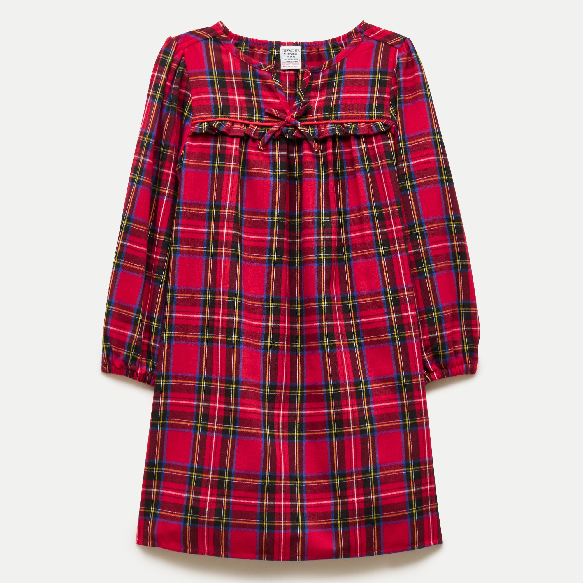 Girls' flannel nightgown in tartan