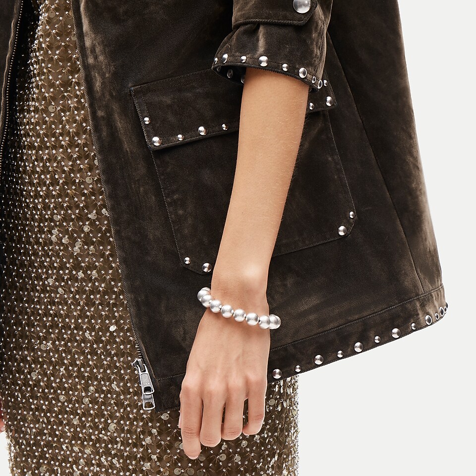 Metallic beaded chunky bracelet by J.Crew