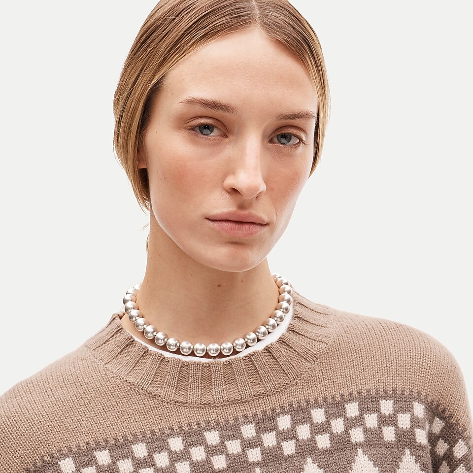 Metallic beaded chunky necklace by J.Crew