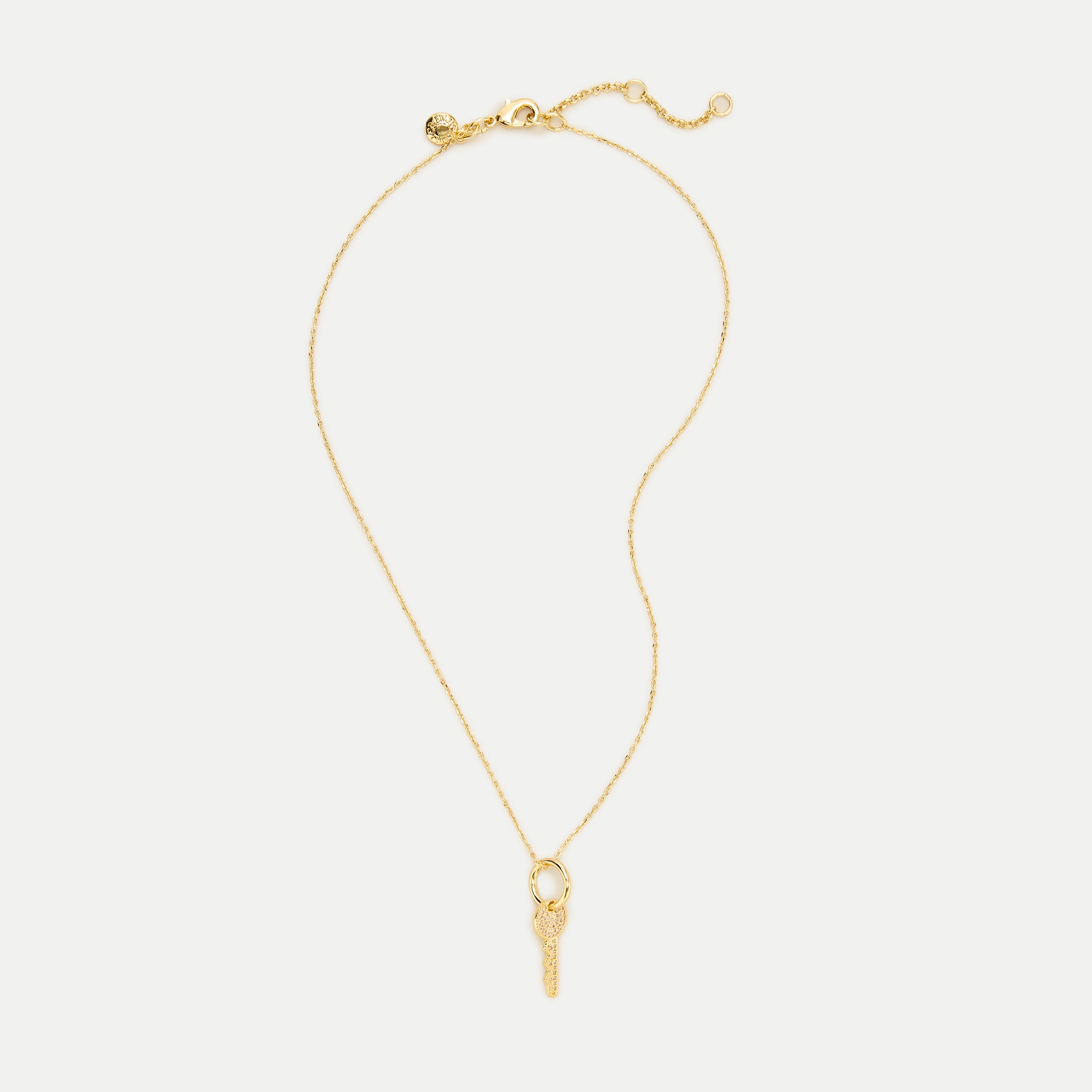 Pavé key pendant necklace