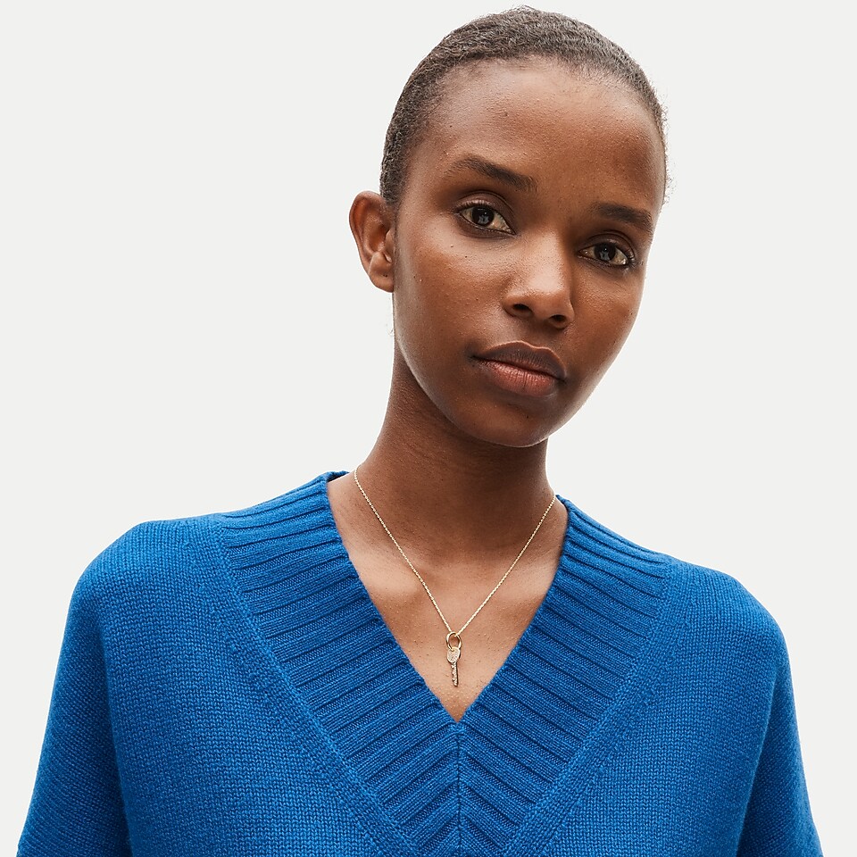 Pavé key pendant necklace by J.Crew