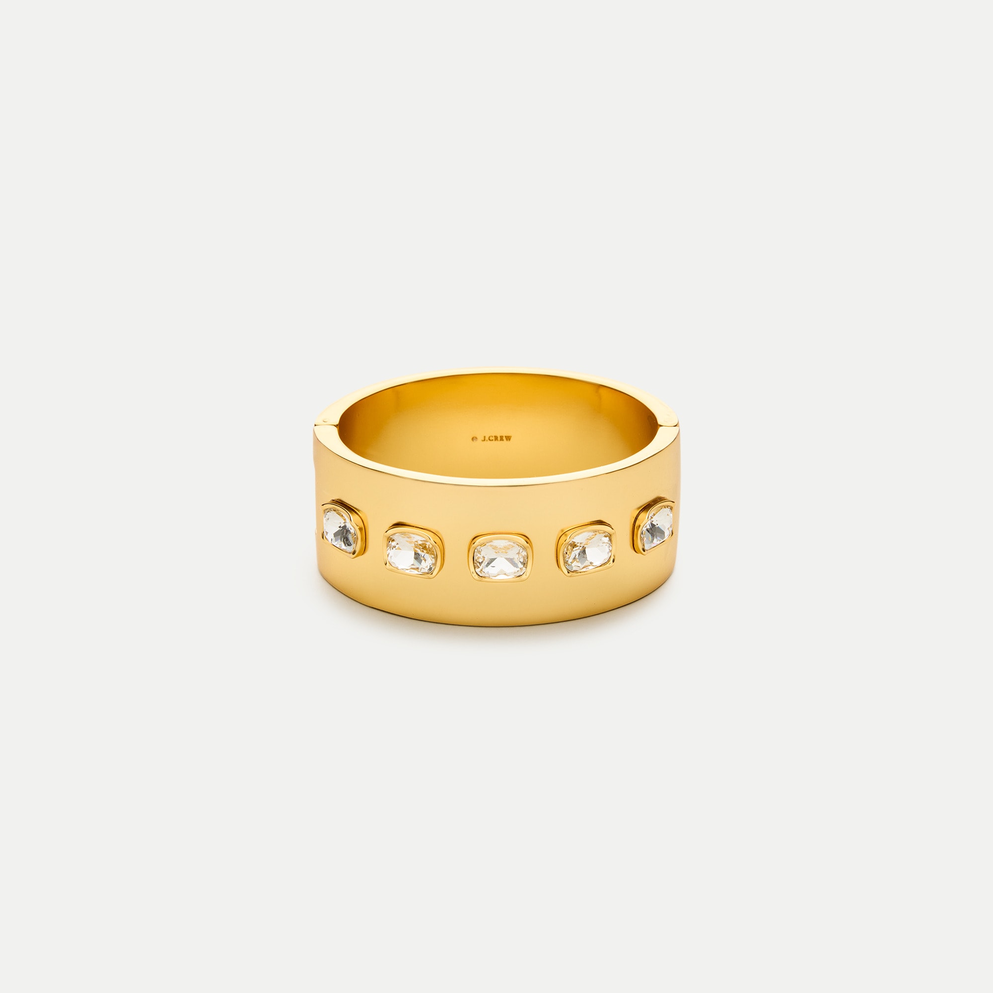 Hinge bracelet with bezel-set crystals