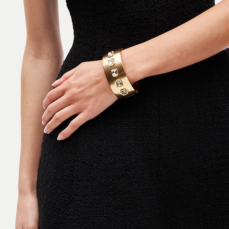 Hinge bracelet with bezel-set crystals by J.Crew