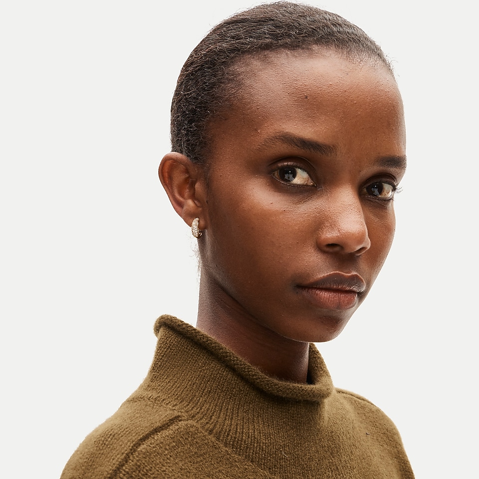 Pavé hoop earrings by J.Crew