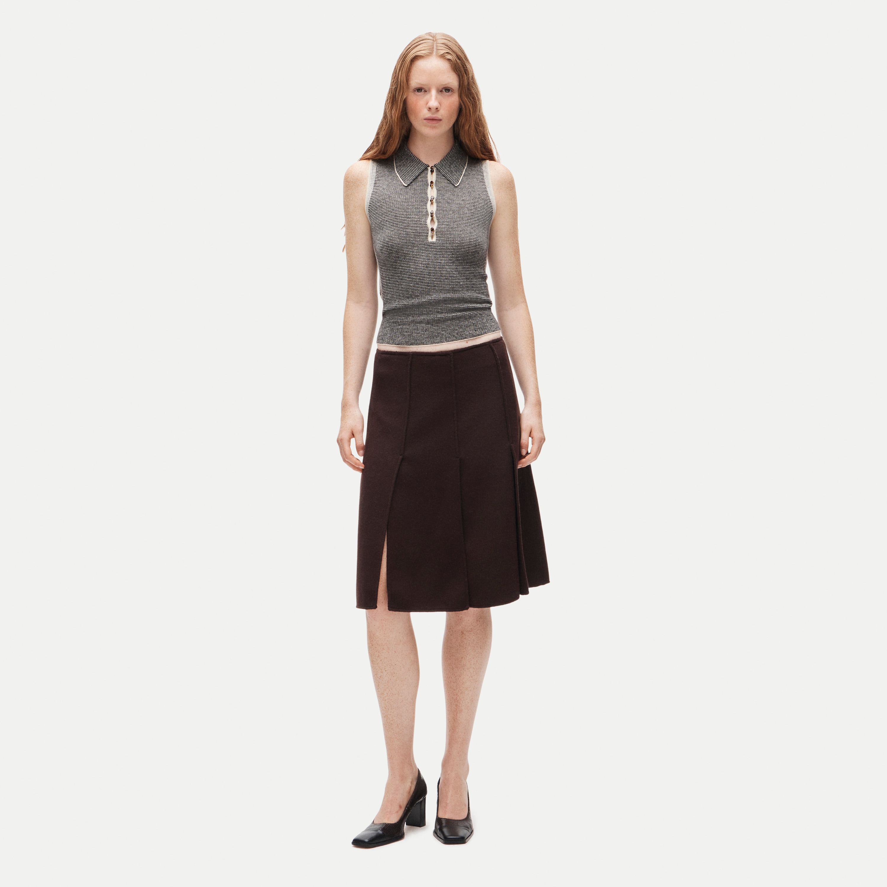 Eckhaus Latta x J.Crew paneled wool-blend skirt