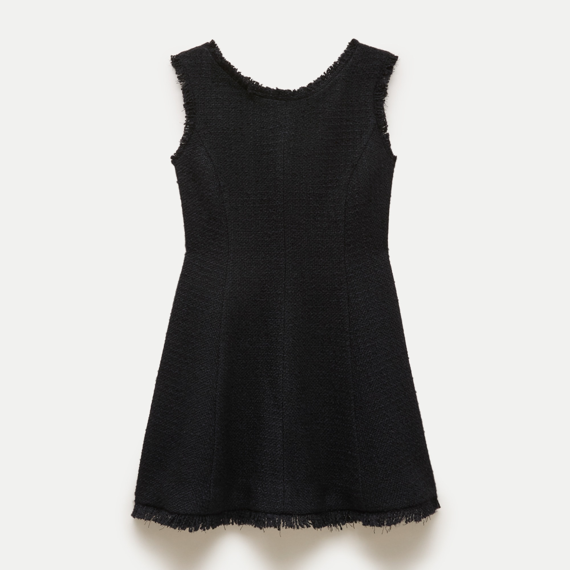 Mini V-neck dress in fringe tweed