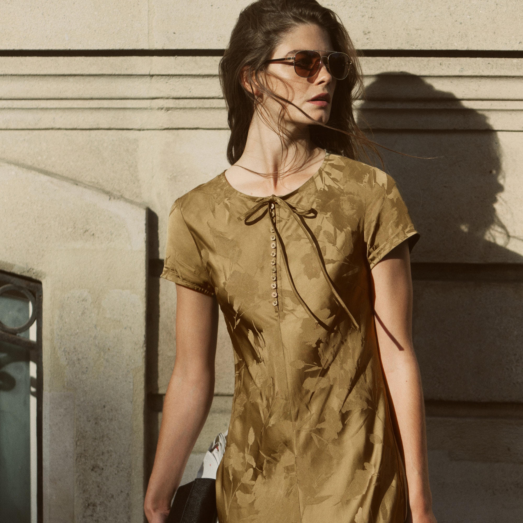 Natasha slip dress in floral-jacquard viscose