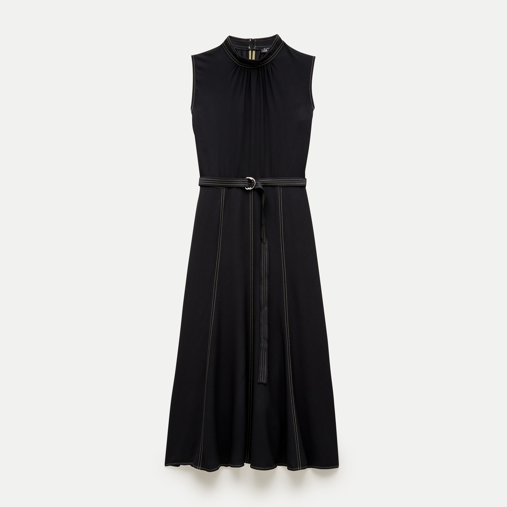 Mockneck midi dress in viscose crepe