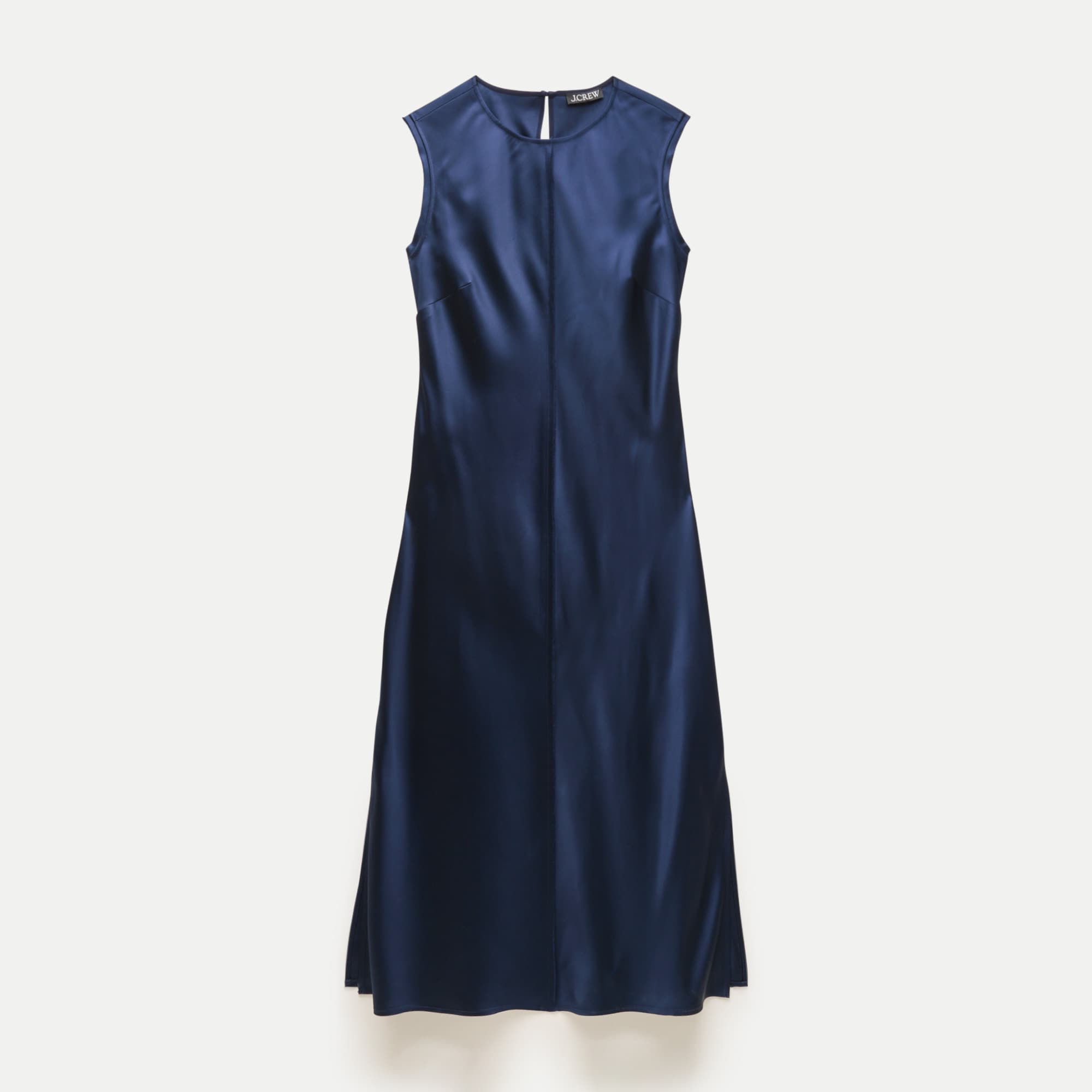 Column slip dress in double-faced satin