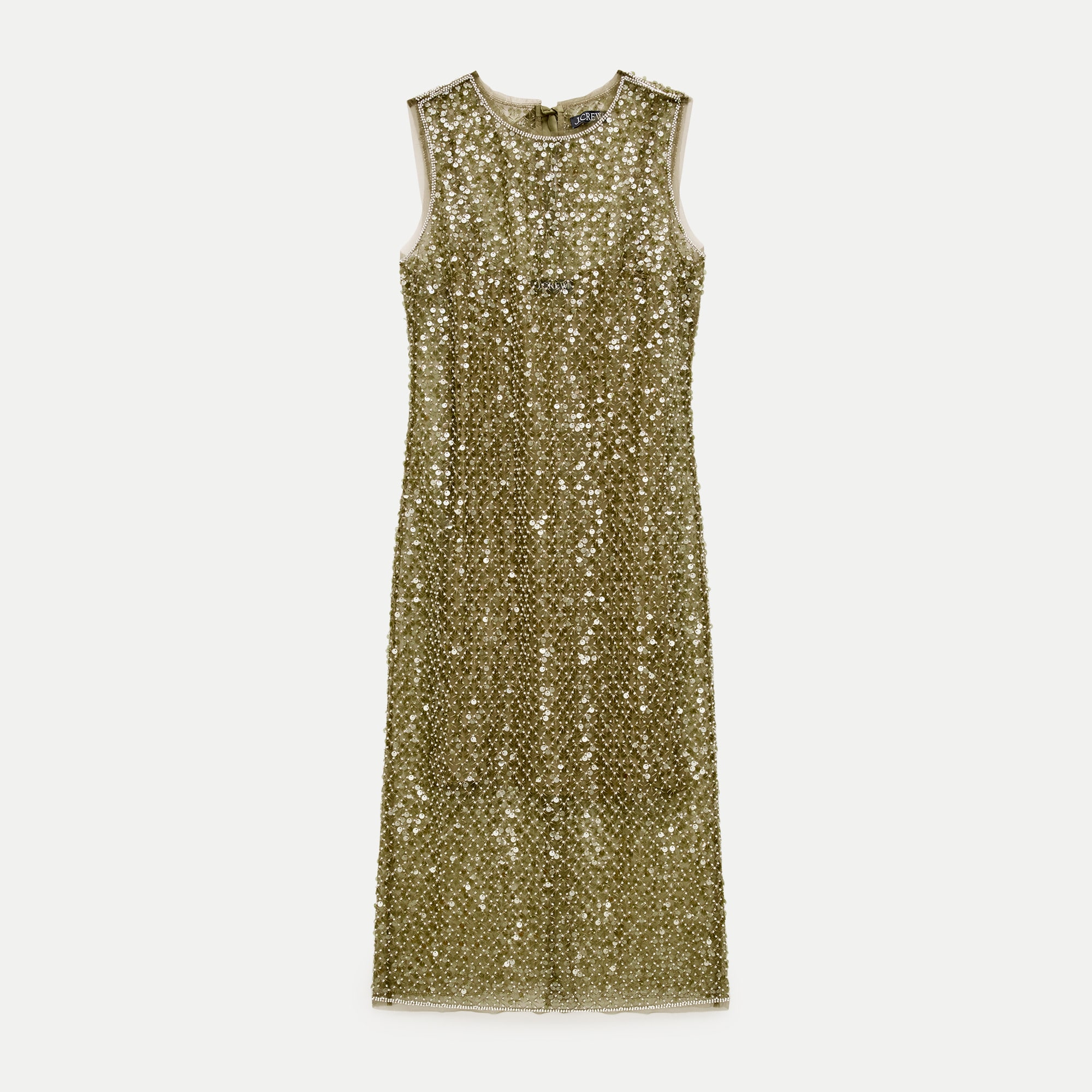 Column slip dress in sequin tulle