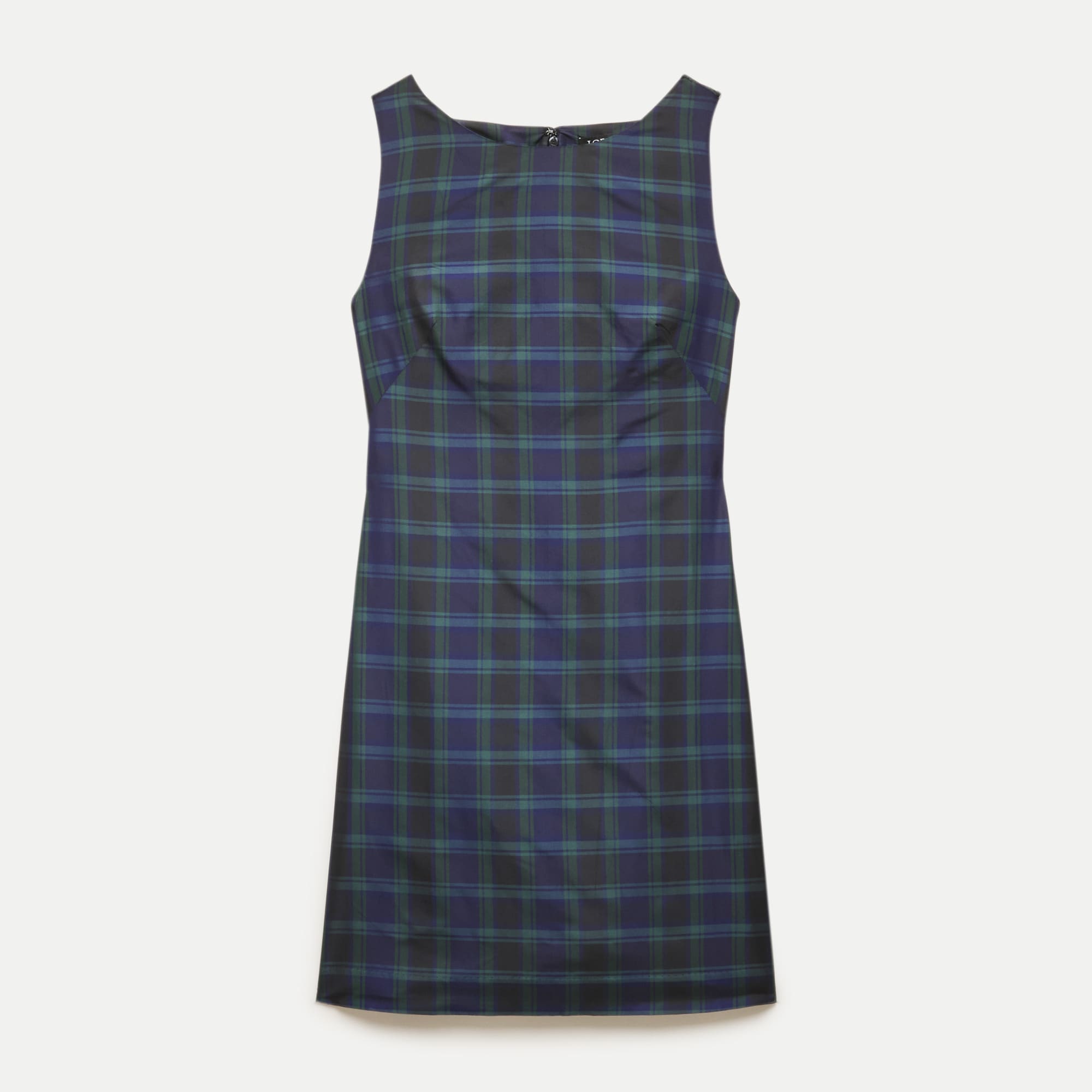 Shift dress in tartan taffeta