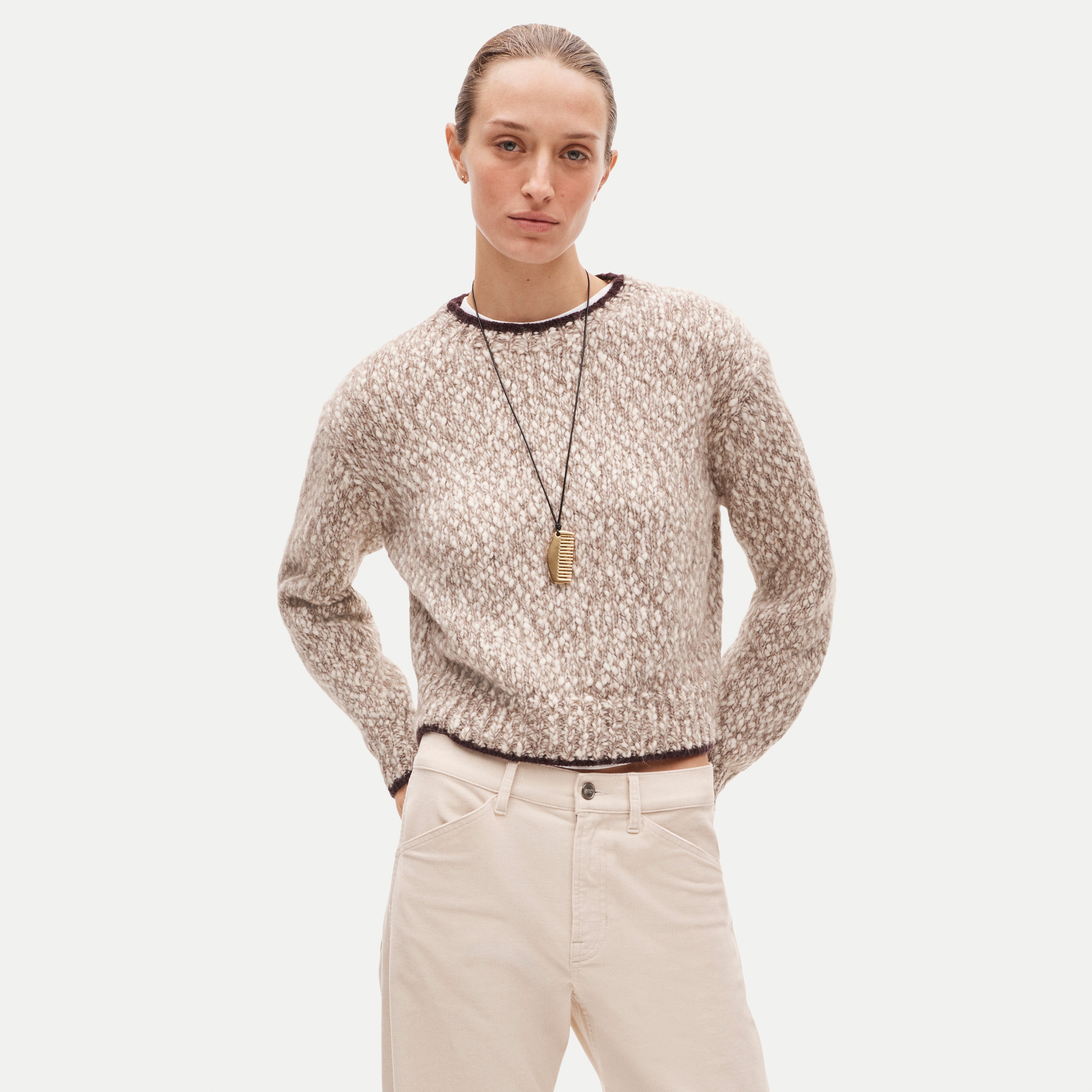 Crewneck sweater in Italian wool blend