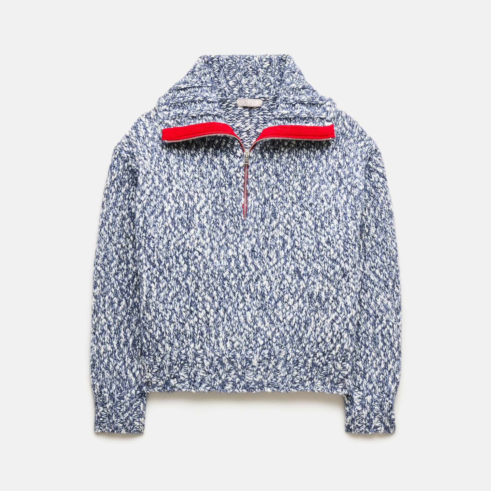 Quarter-zip sweater in Italian wool blend