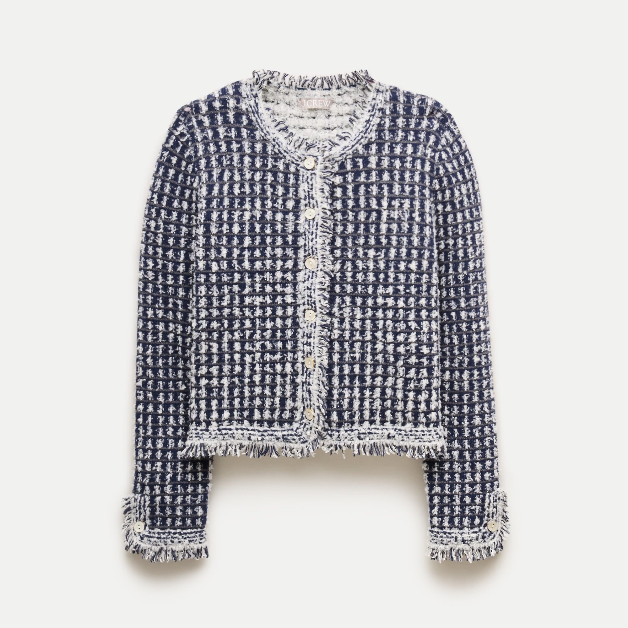 Sweater-jacket in textured merino wool blend