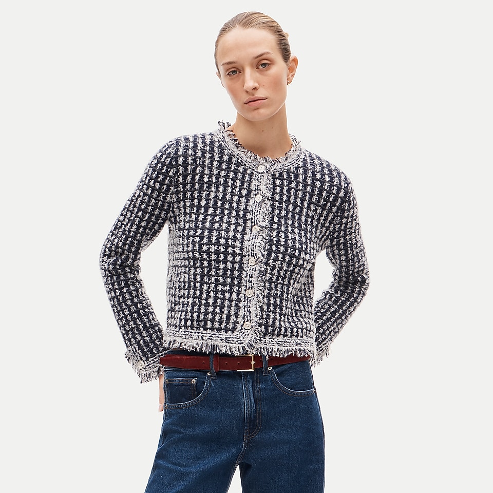 Sweater-jacket in textured merino wool blend by J.Crew