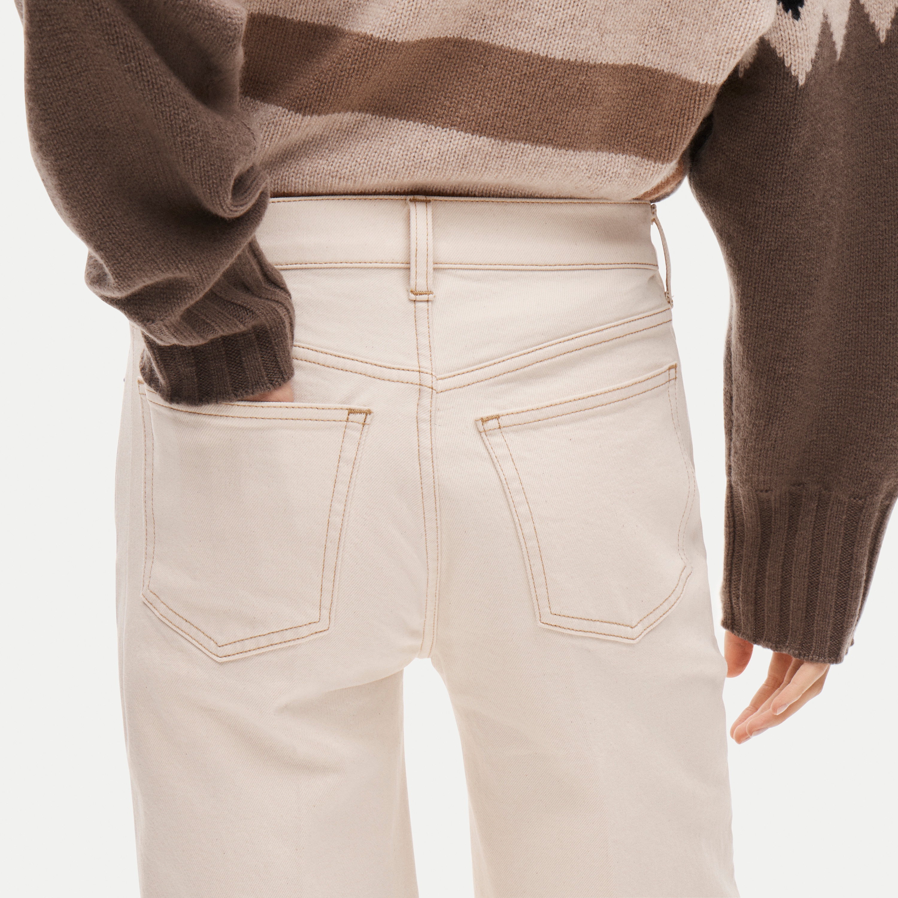High-waisted denim trouser jean