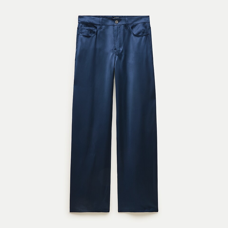 Essential Wide-leg Pant In Textured Satin For Women | J.Crew