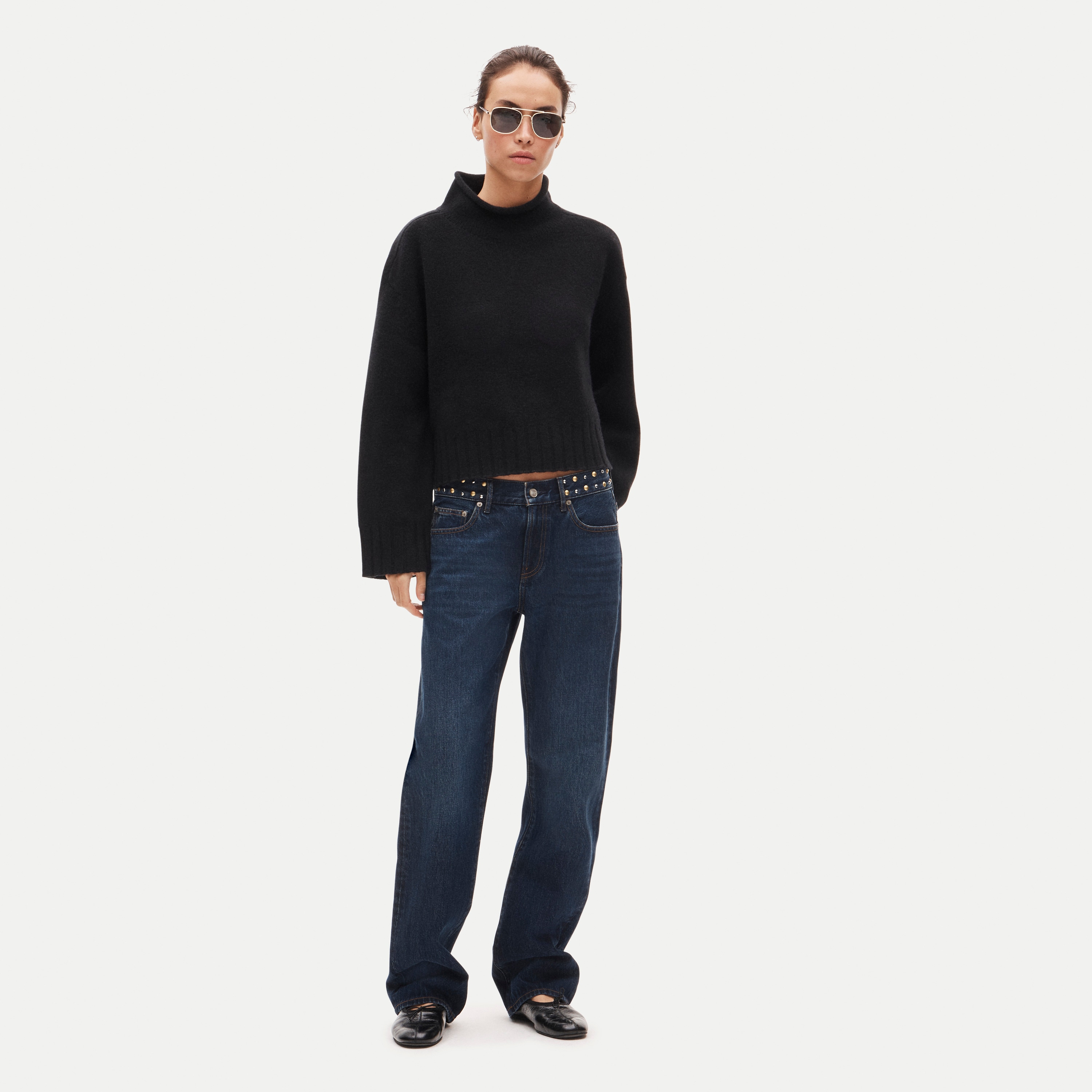 Embellished lowrider jean