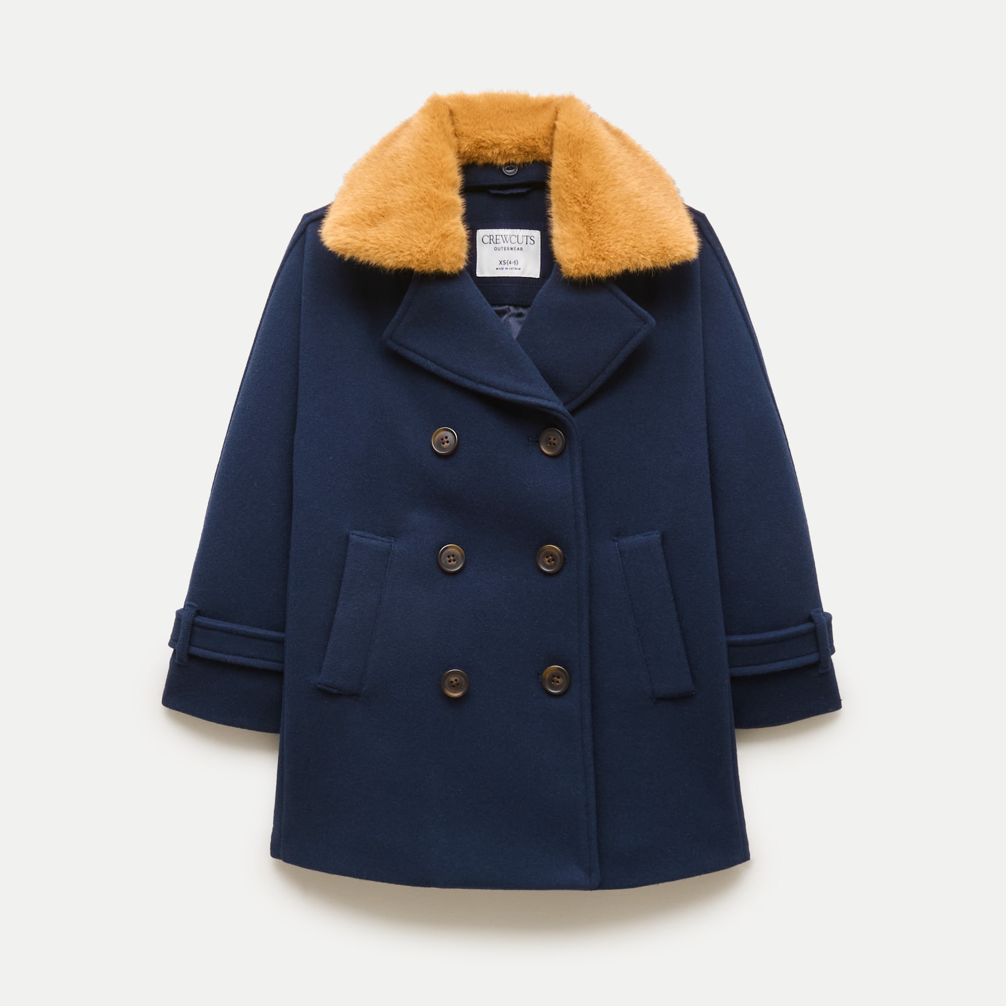 Girls' faux-wool peacoat
