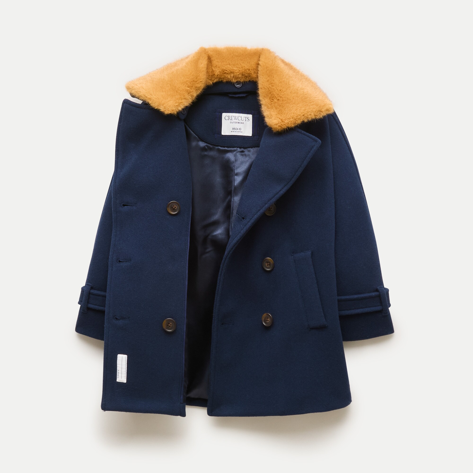 Girls' faux-wool peacoat