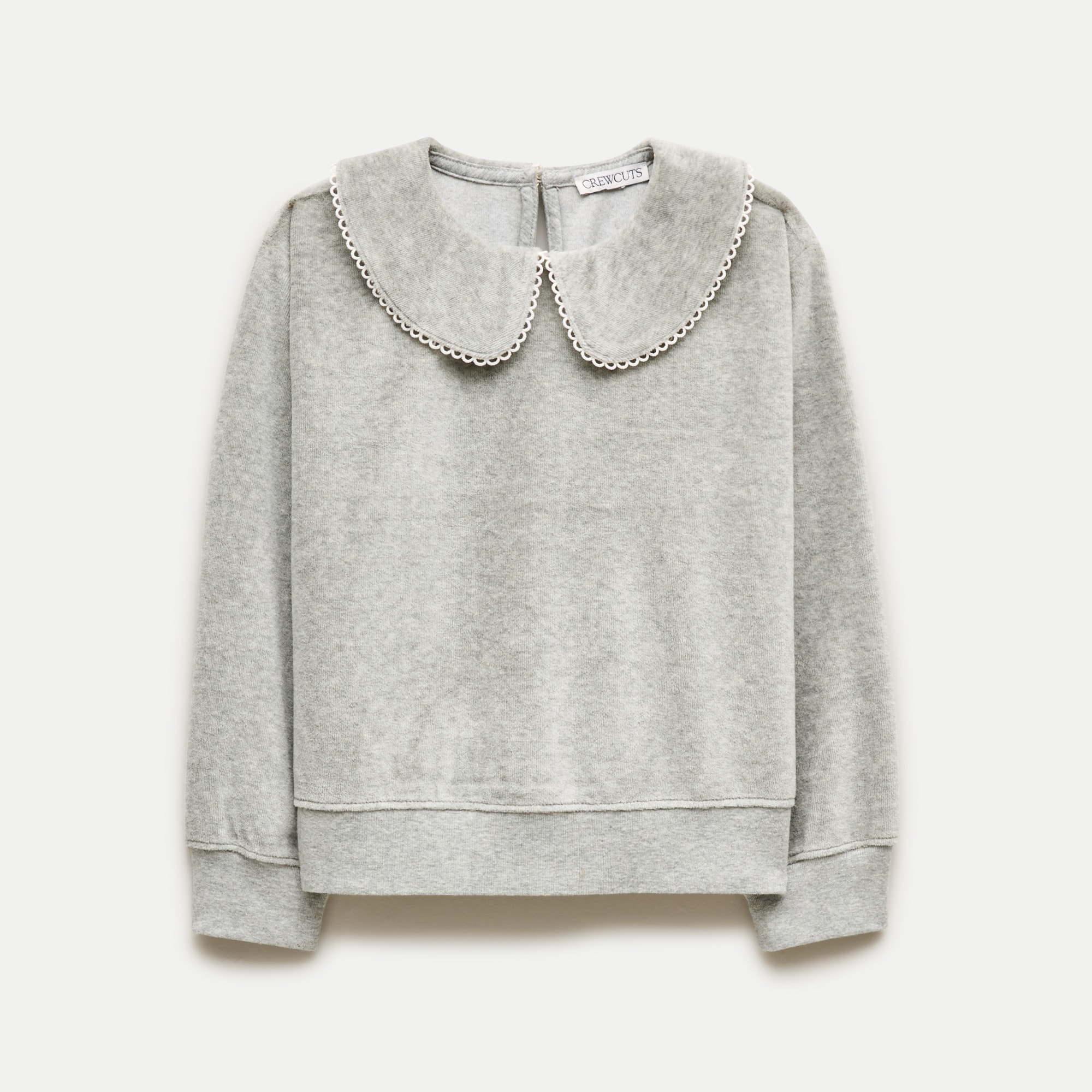 Girls' collared sweatshirt in velour