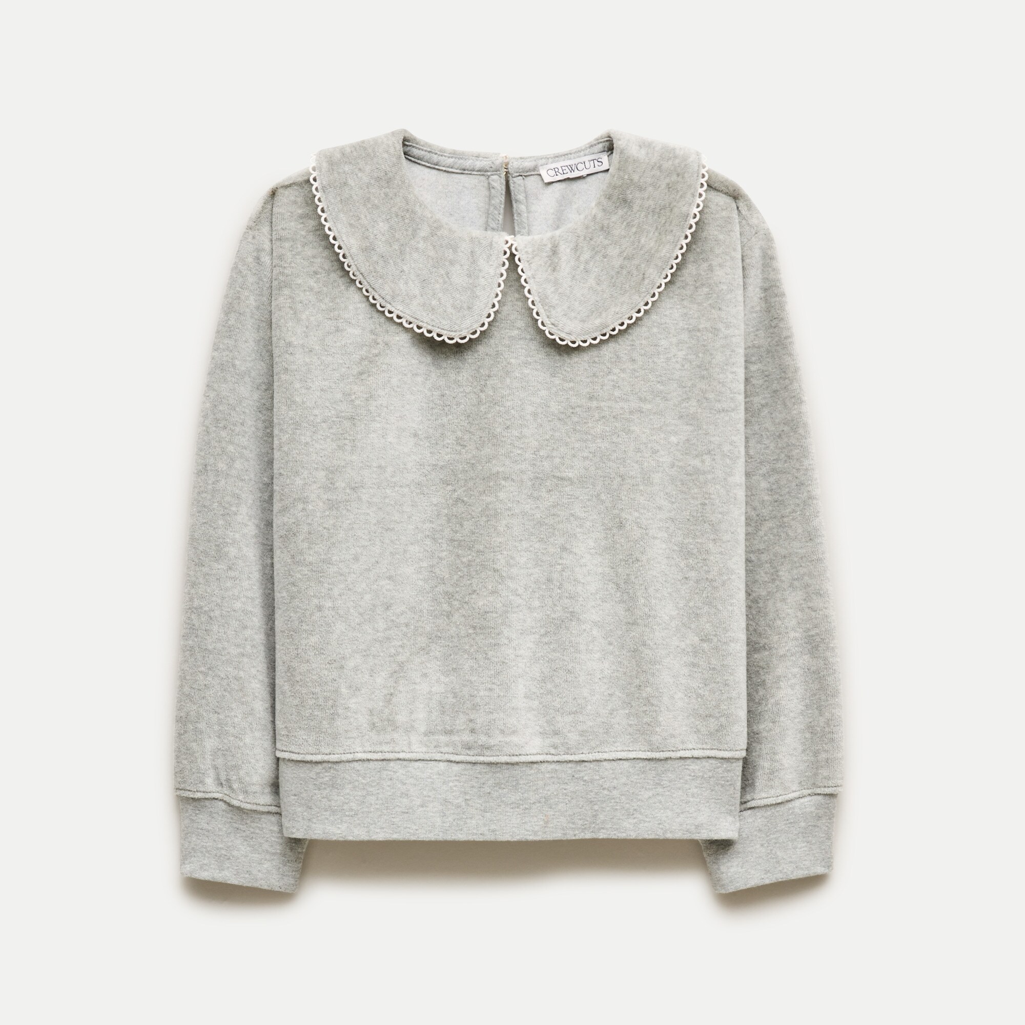 Girls' collared sweatshirt in velour