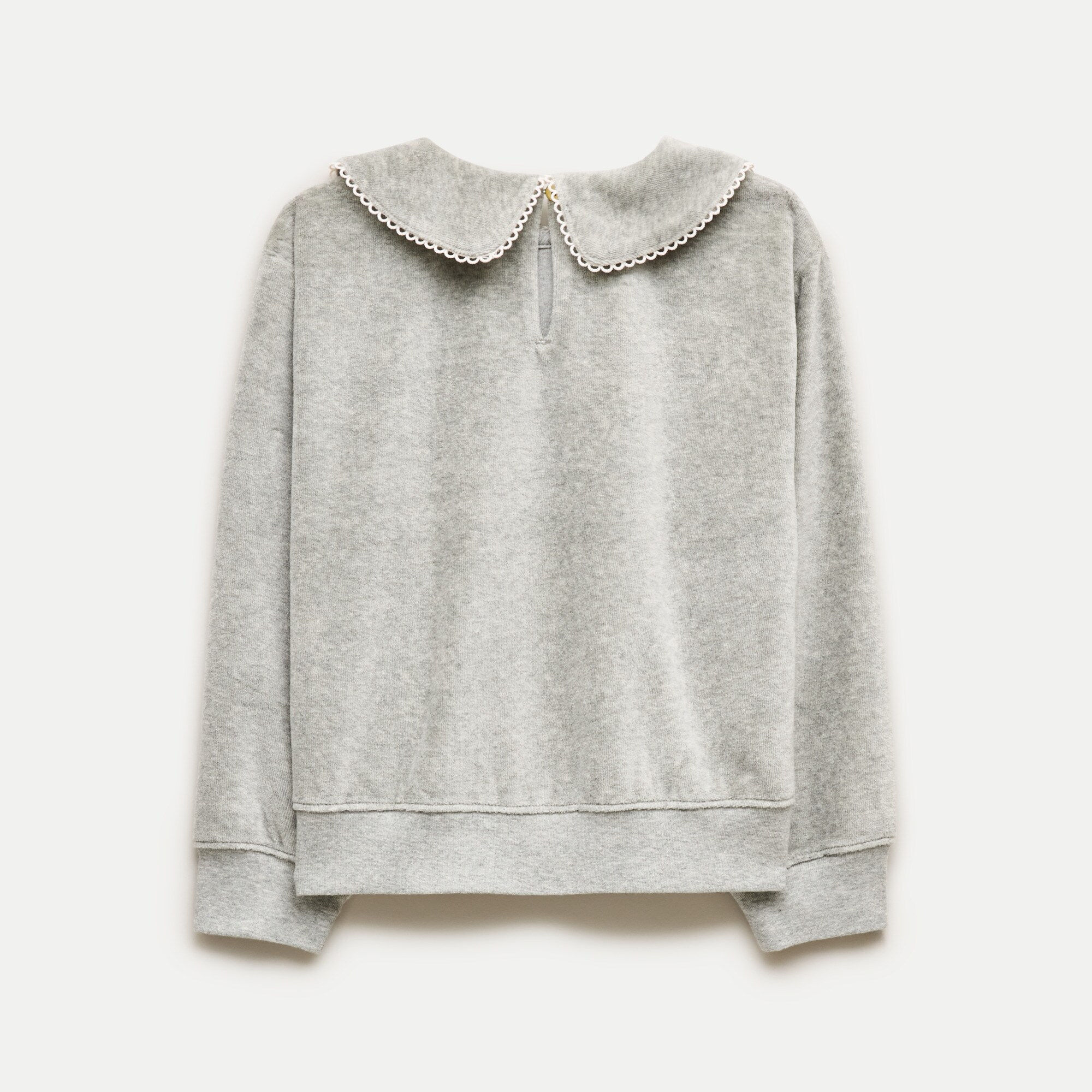 Girls' collared sweatshirt in velour