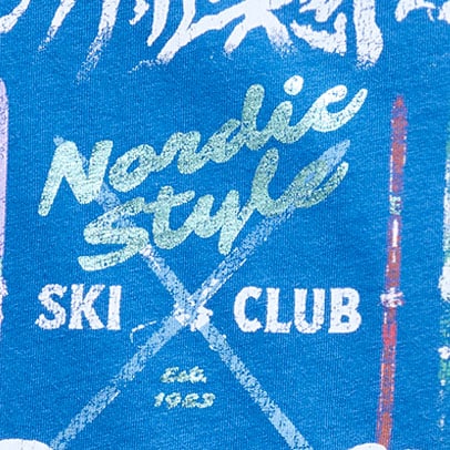 Girls' long-sleeve bow graphic T-shirt XC SKI MULTI