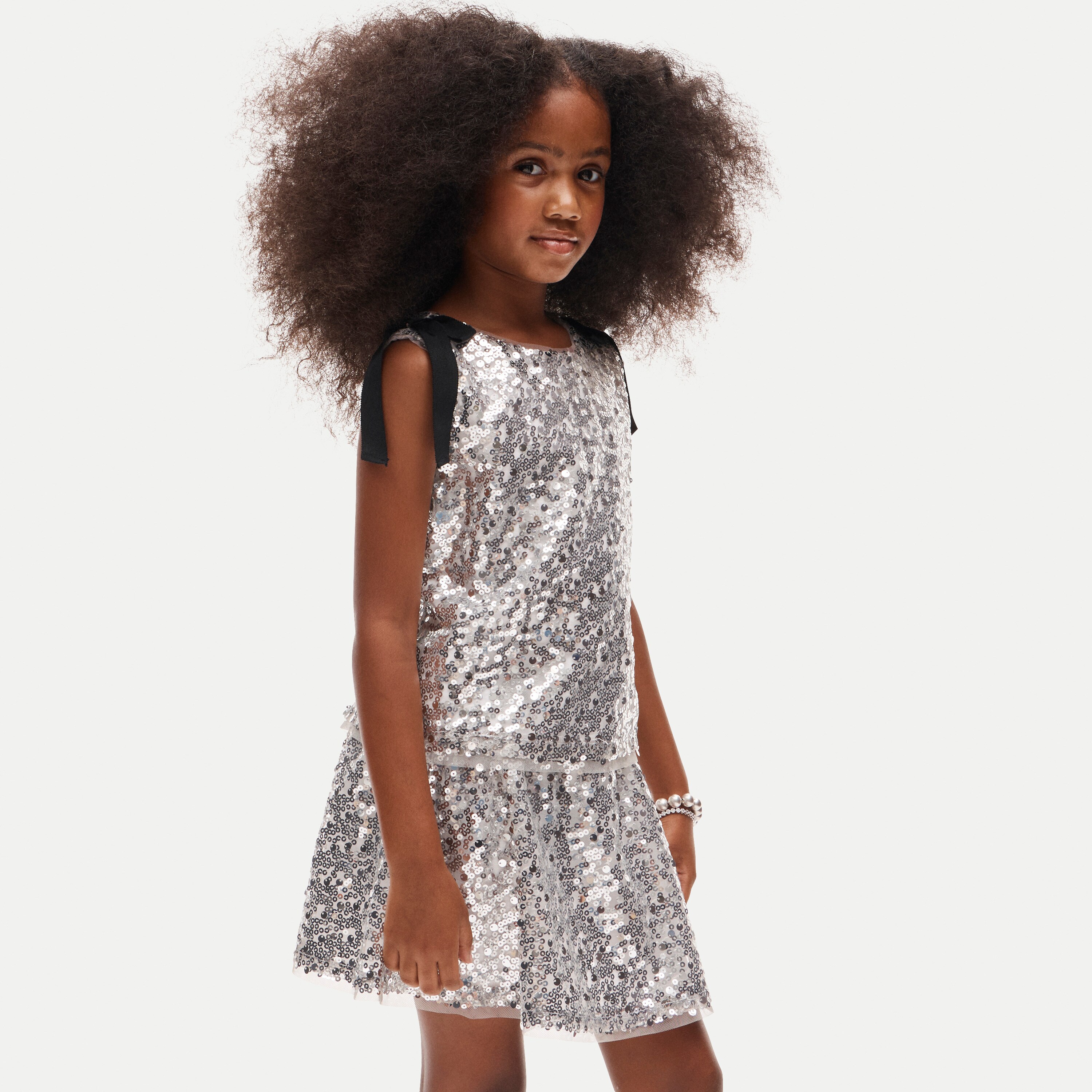Girls' sequin top with bows