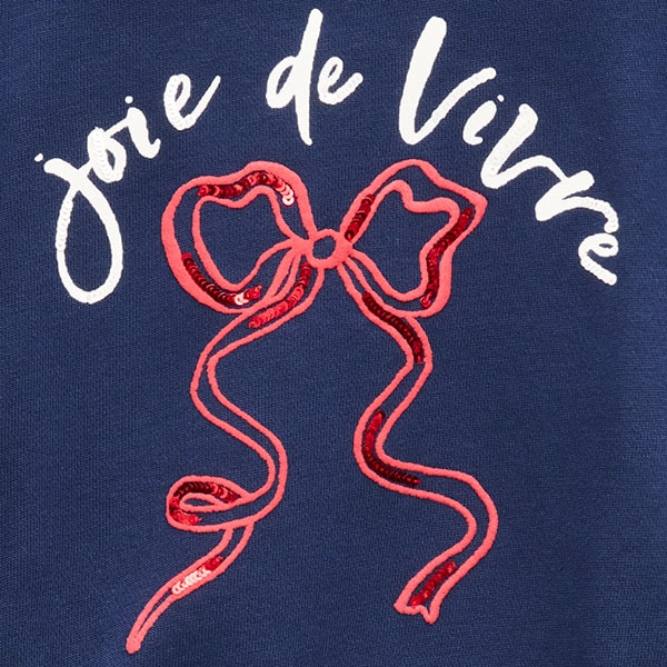 Girls' Everyday "joie de vivre" graphic sweatshirt in terry JOIE DE VIVRE MULTI