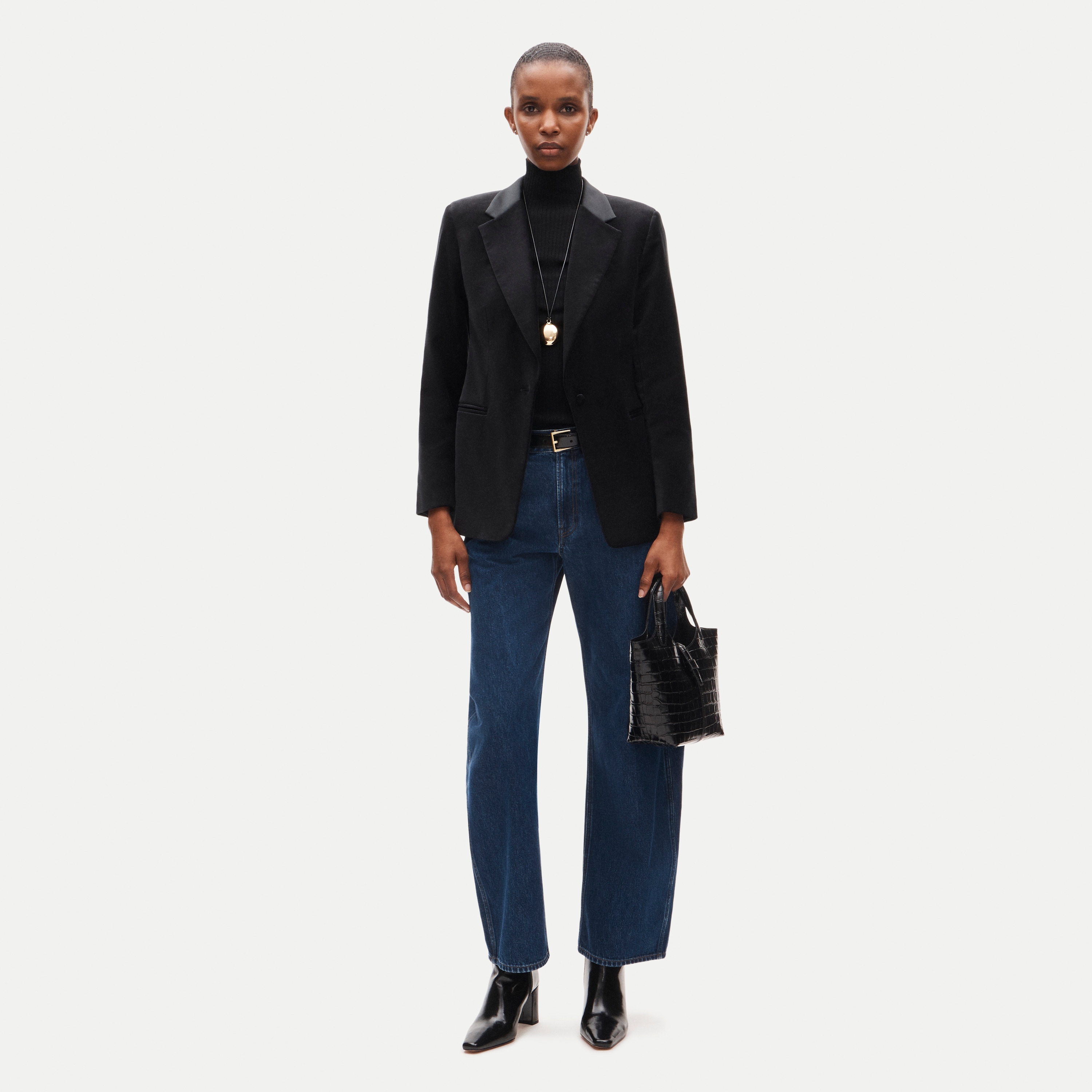Thea blazer in stretch velvet