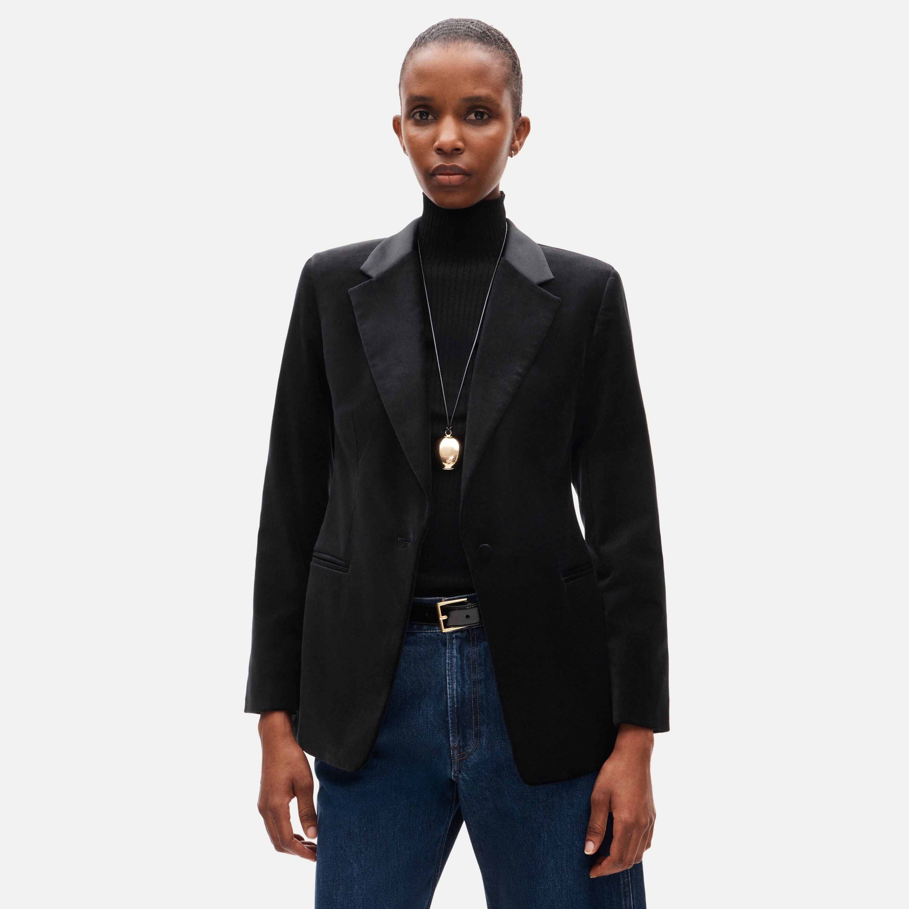 Thea blazer in stretch velvet