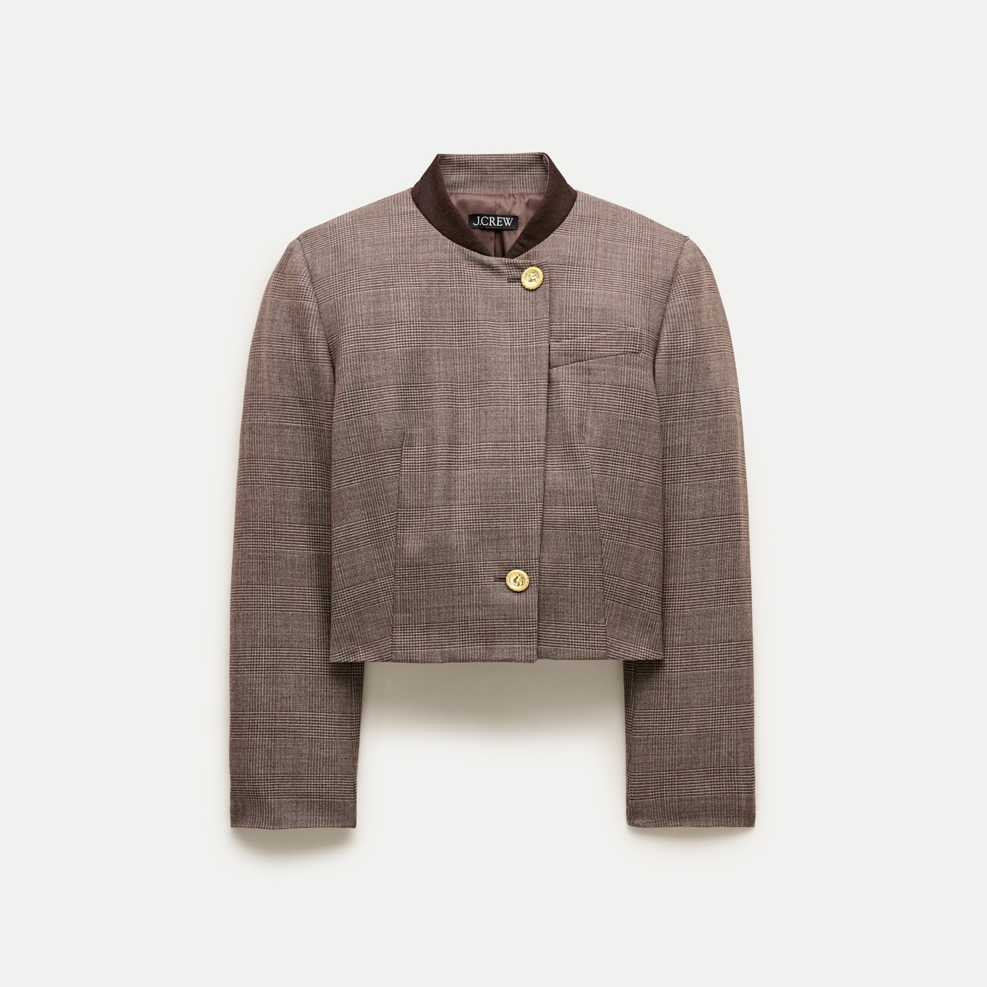 Greer lady jacket in plaid wool-blend flannel