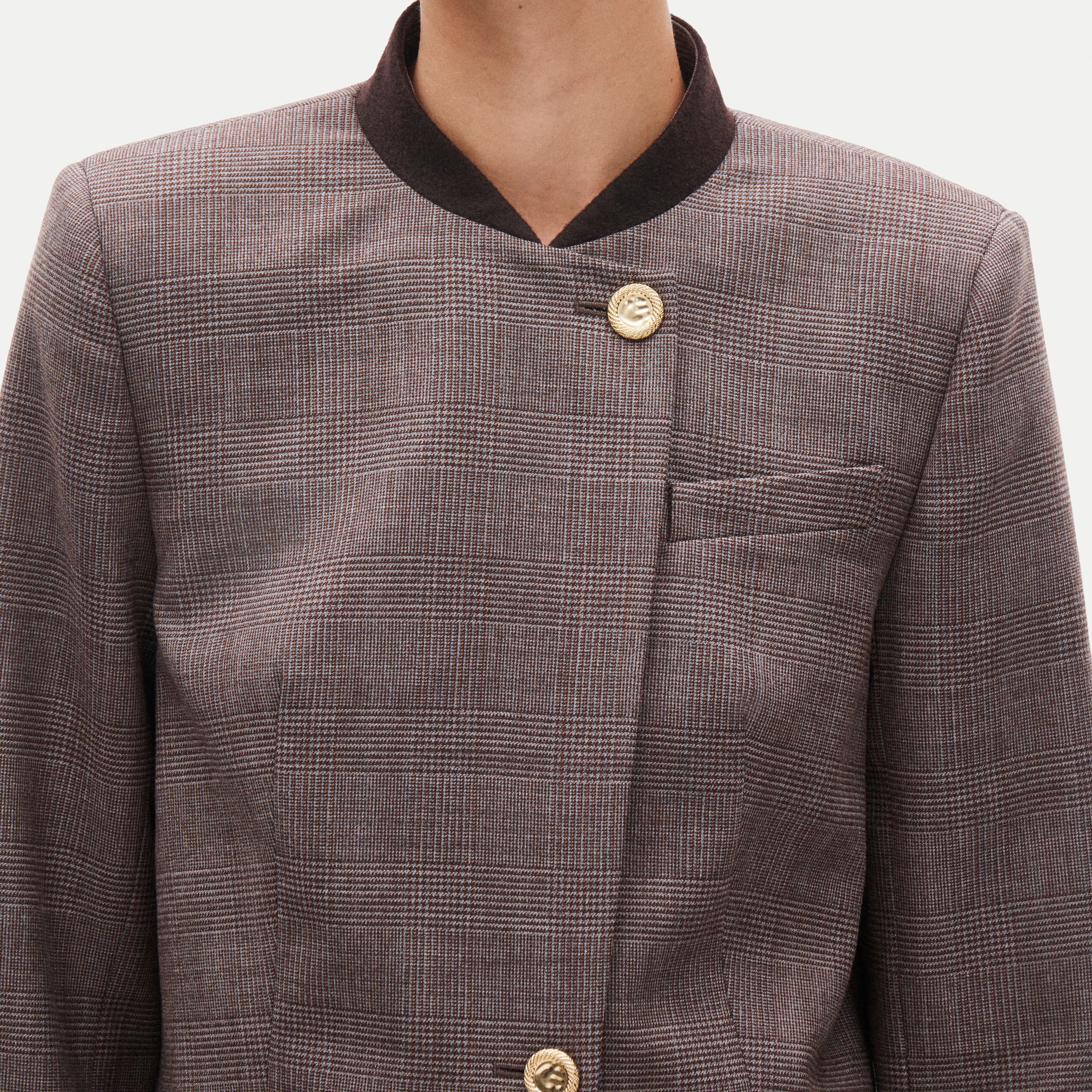 Greer lady jacket in plaid wool-blend flannel