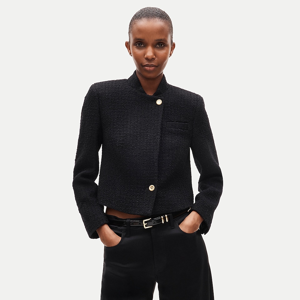 Asymmetrical lady jacket in tweed by J.Crew